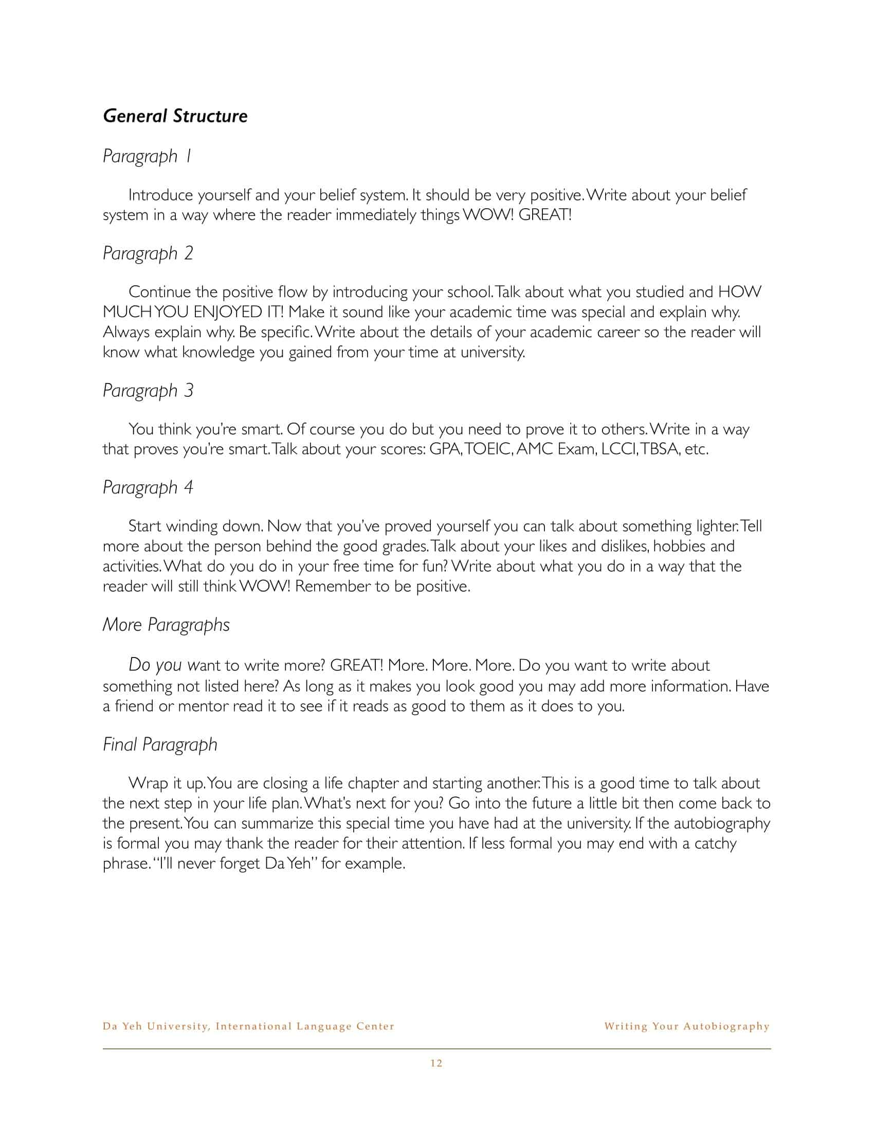 Word autobiography samples Word autobiography samples