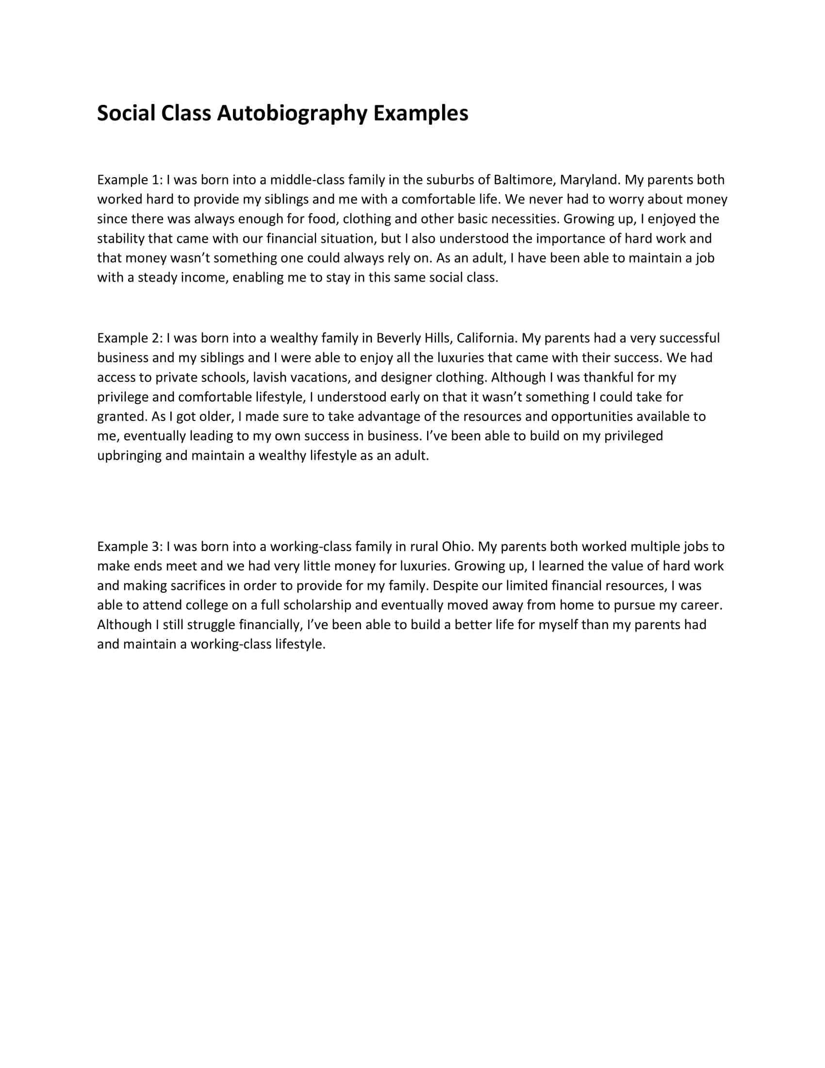 Word examples of free autobiographies Word examples of free autobiographies