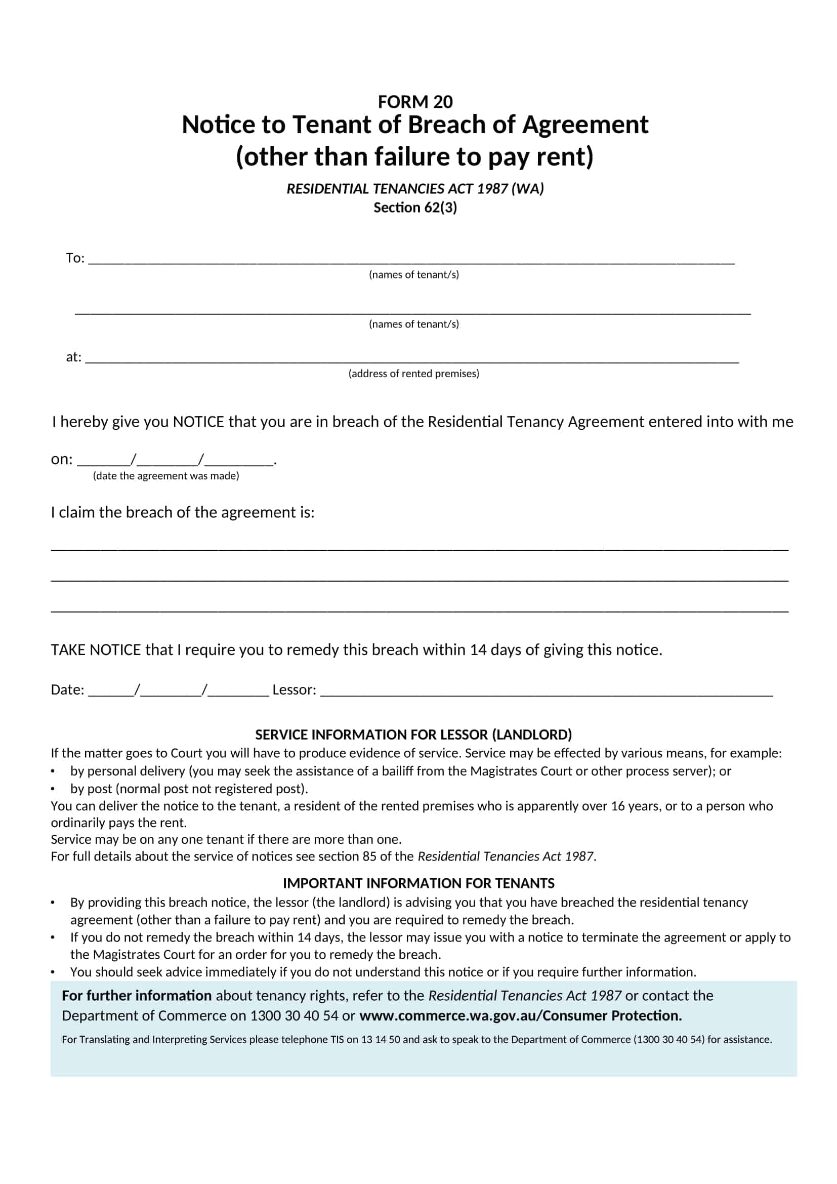 Free Printable Breach Of Contract Templates [Word, PDF] Letter