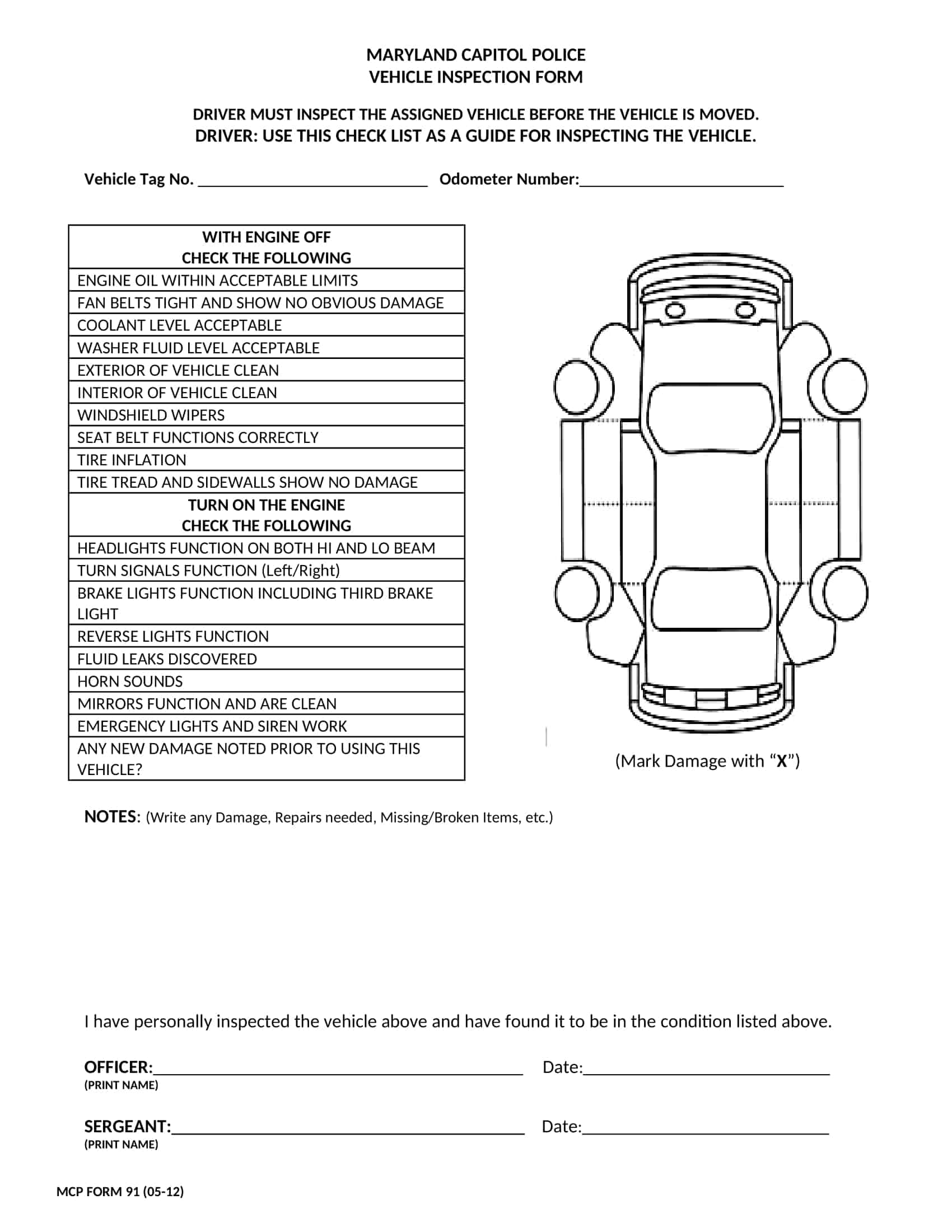 free-printable-vehicle-checklist-inspection-maintenance-word-pdf