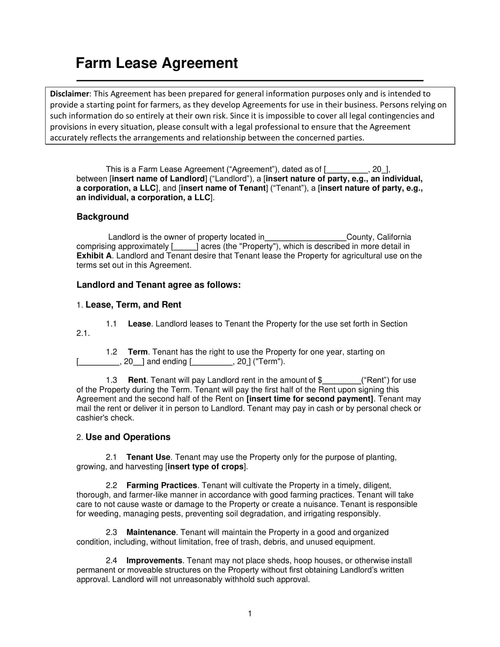 agricultural land lease agreement format agricultural land lease agreement format