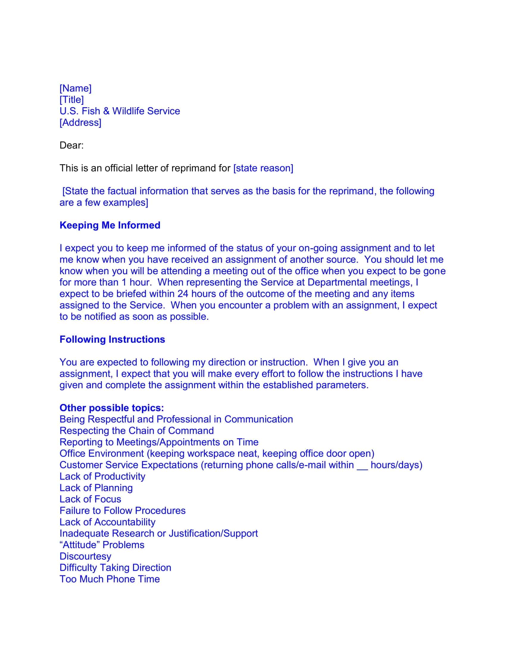 Free Printable Letter Of Reprimand Templates Army Air Force Example free-printable-letter-of-reprimand-templates-army-air-force-example