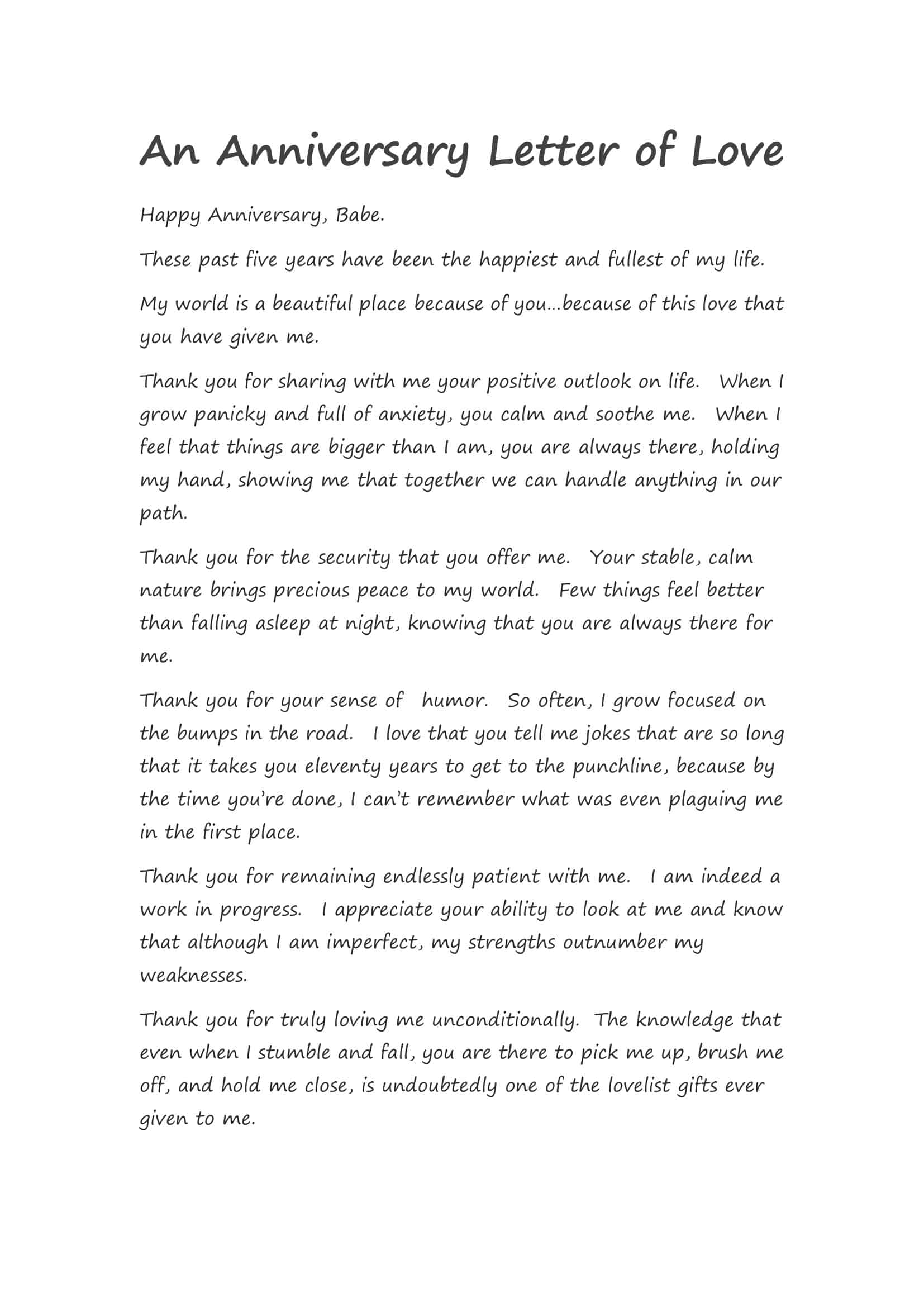 Free Printable Anniversary Letter Templates [My Husband, Boyfriend, Wife]