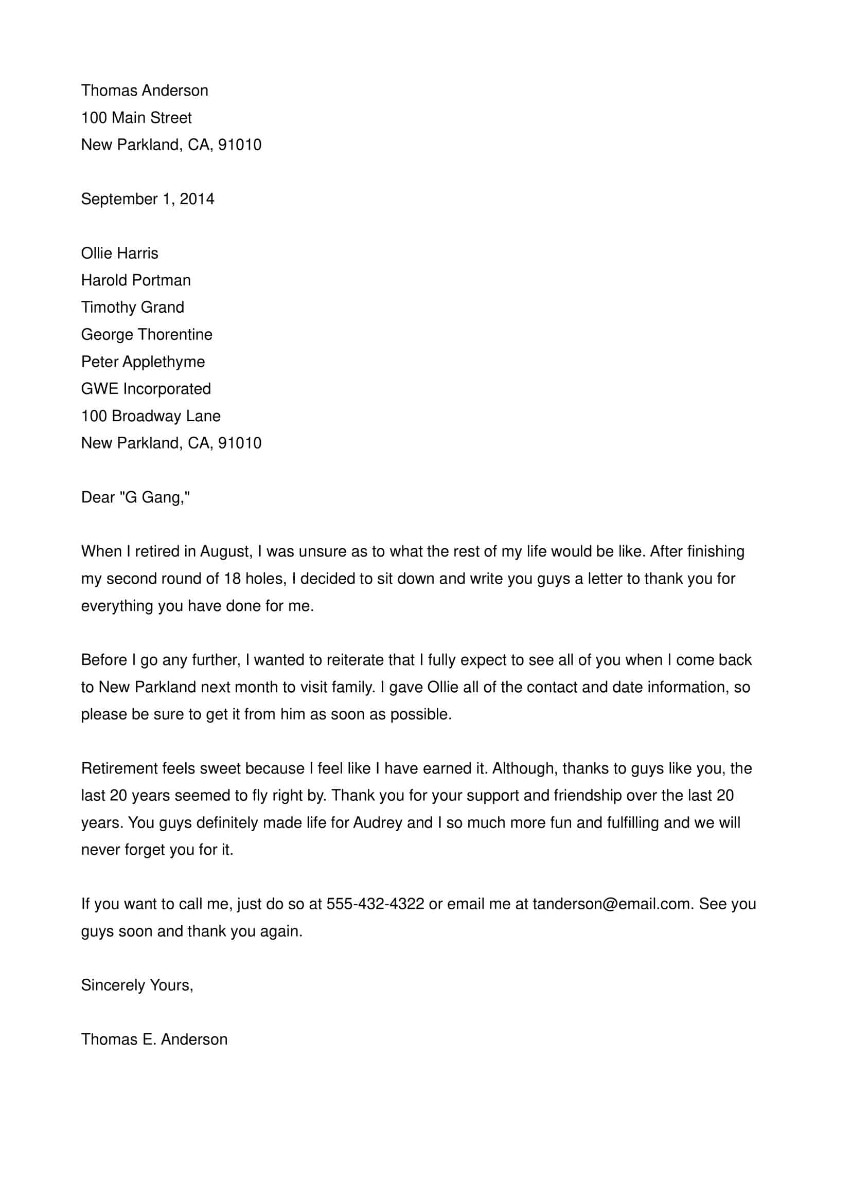 announcement of retirement of an employee announcement of retirement of an employee