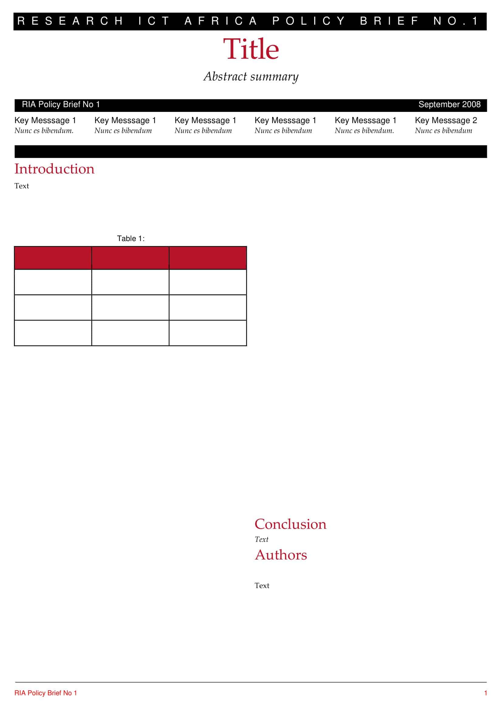 Free Printable Policy Brief Templates [Word, PDF] Example