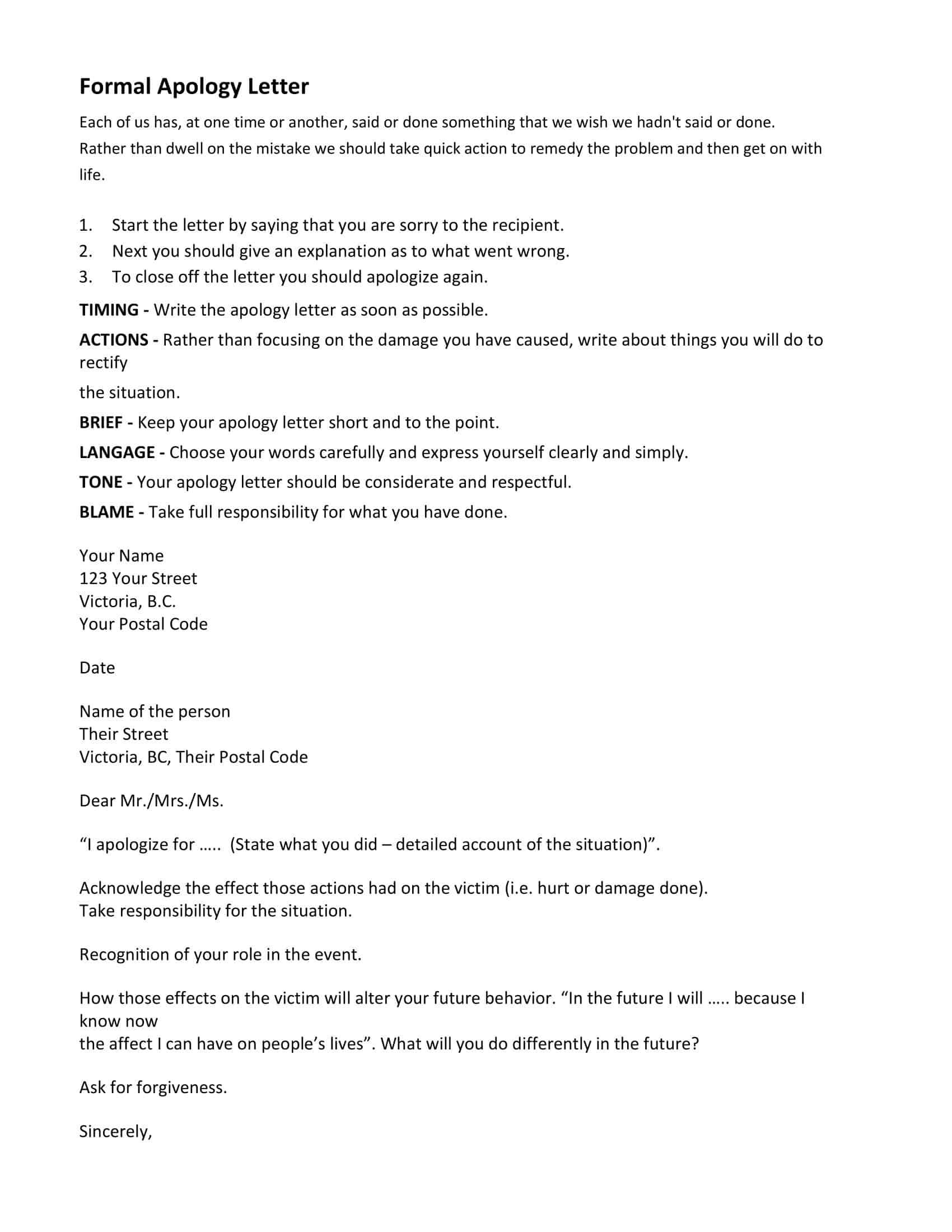 apology letter for apology letter for