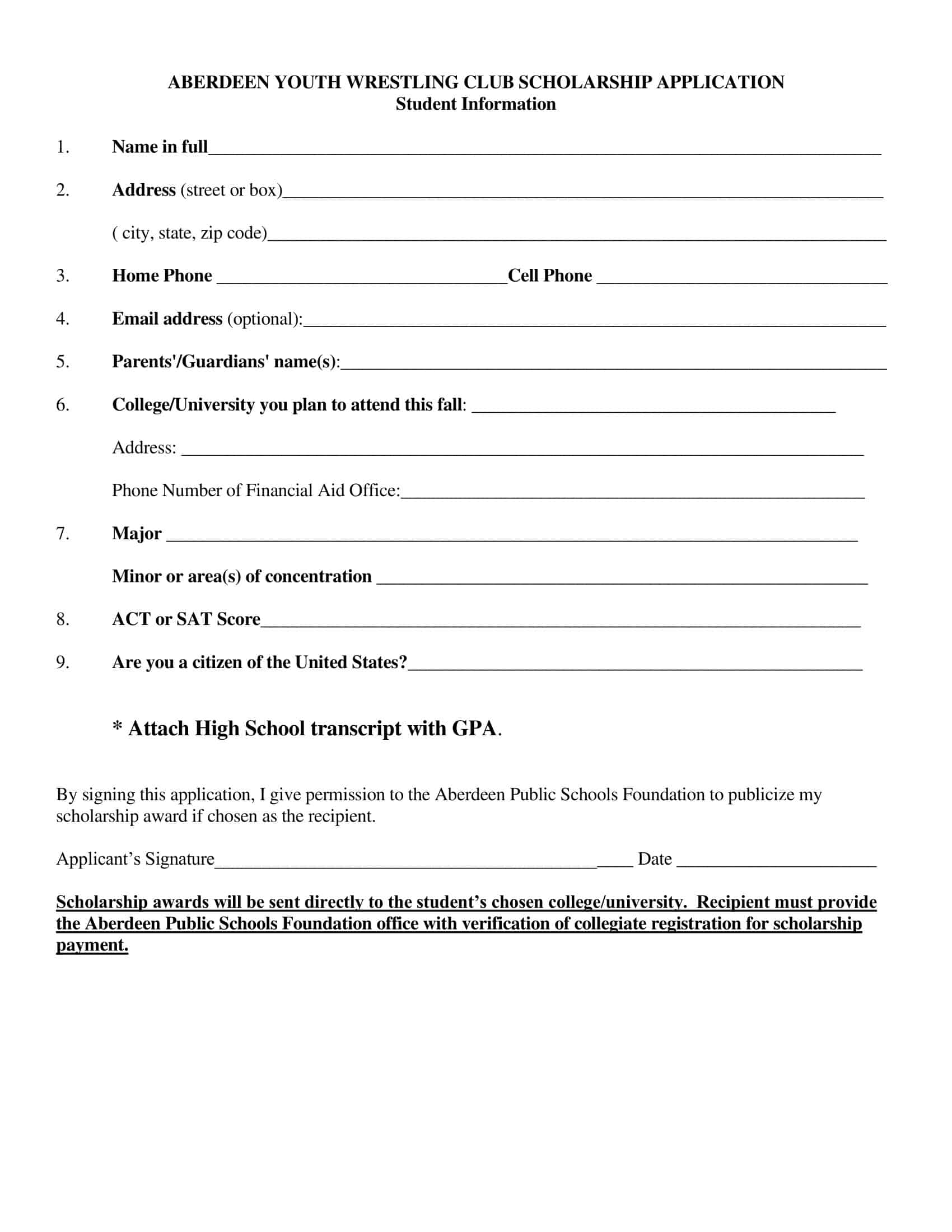 Free Printable Scholarship Application Templates Pdf Word Free Printable Scholarship Application Templates Pdf Word