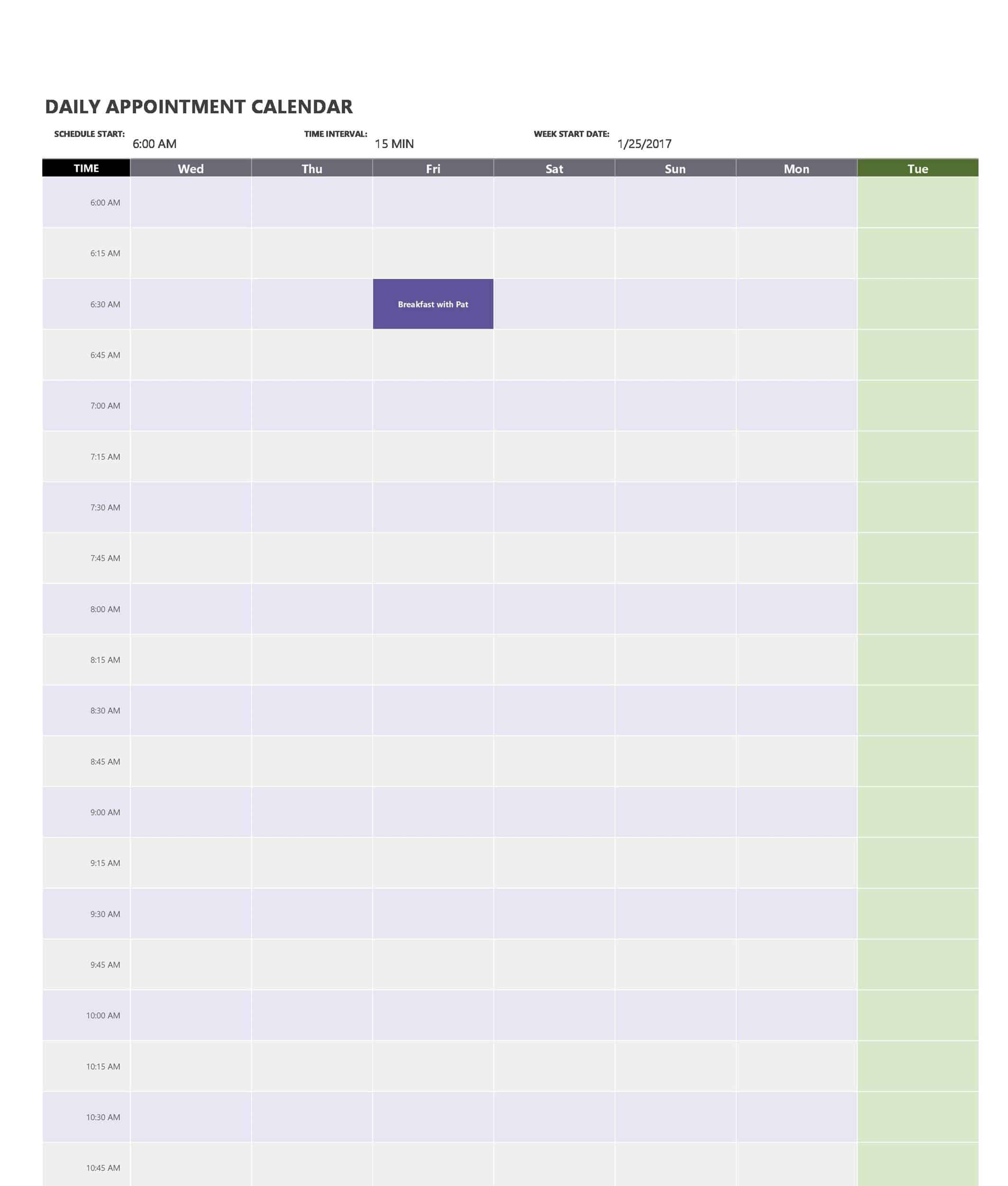 Free Printable Appointment Schedule Templates Excel Word PDF Free Printable Appointment Schedule Templates Excel Word PDF