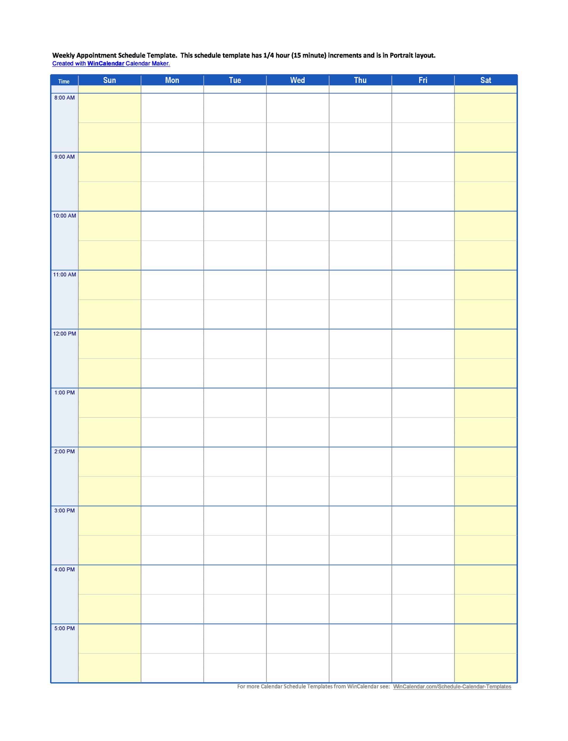 Free Printable Appointment Schedule Templates Organize Your Time Free Printable Appointment Schedule Templates Organize Your Time
