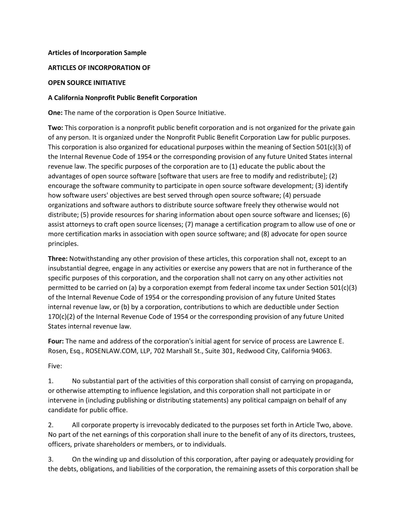 articles of incorporation pa articles of incorporation pa