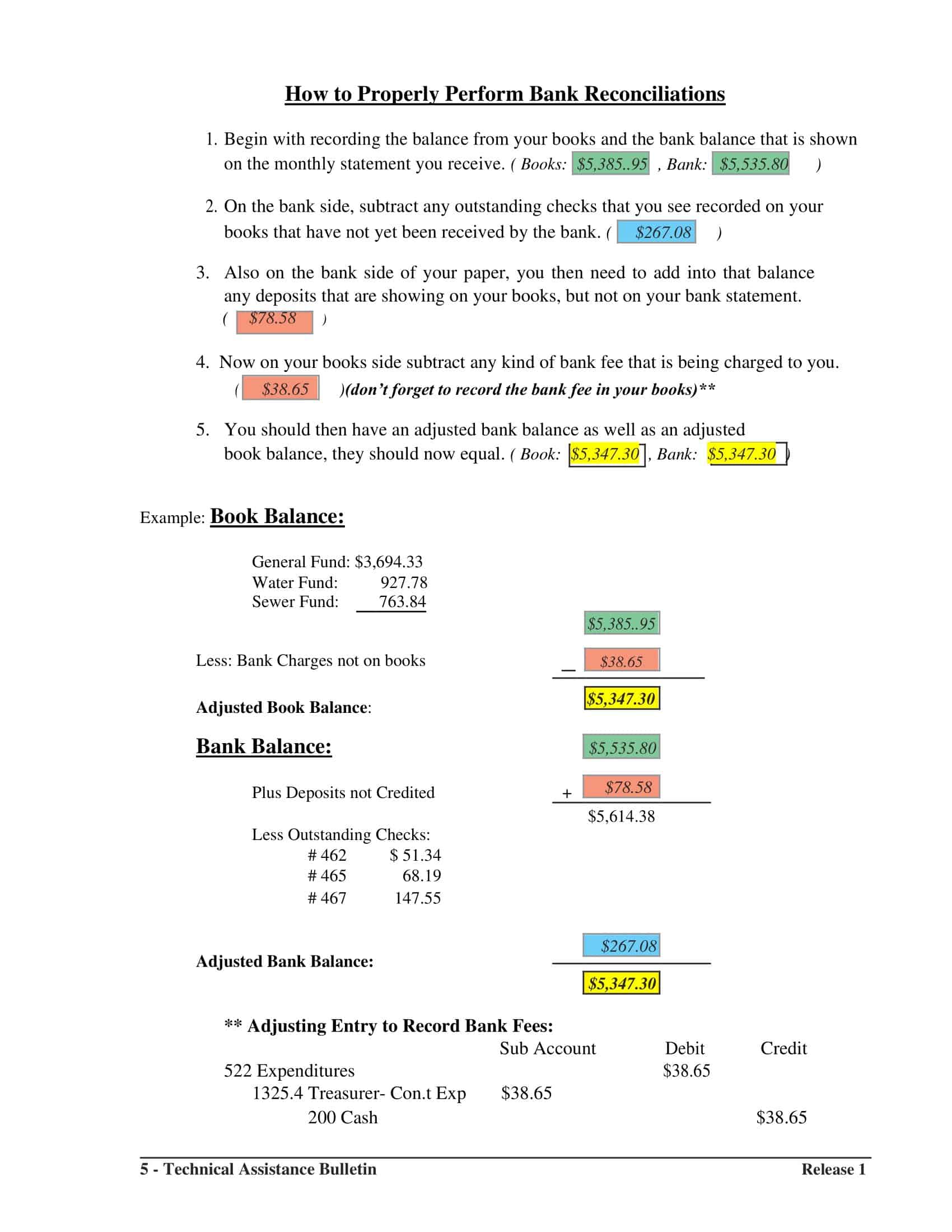 bank reconciliation example template bank reconciliation example template