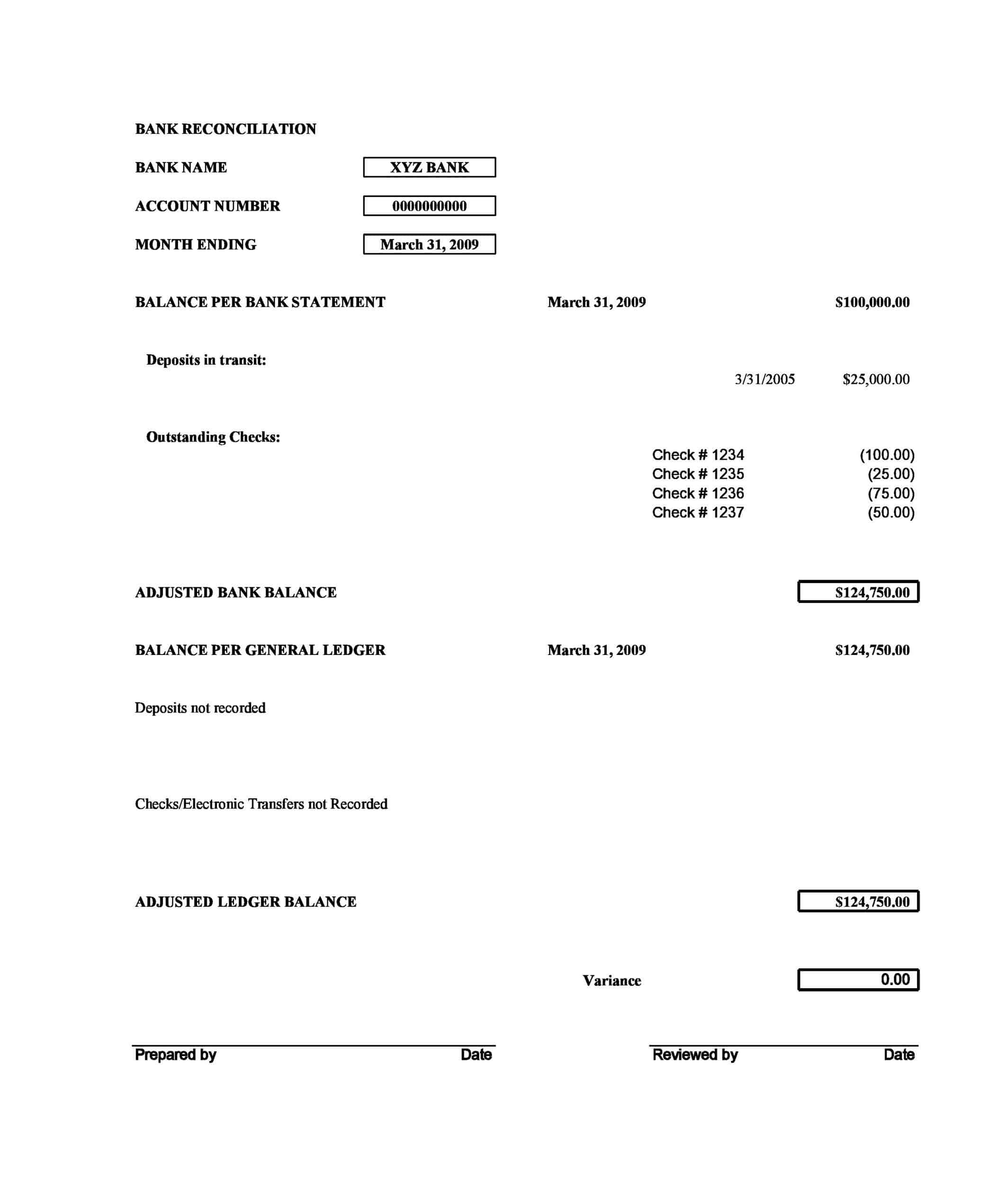 bank reconciliation in excel template bank reconciliation in excel template