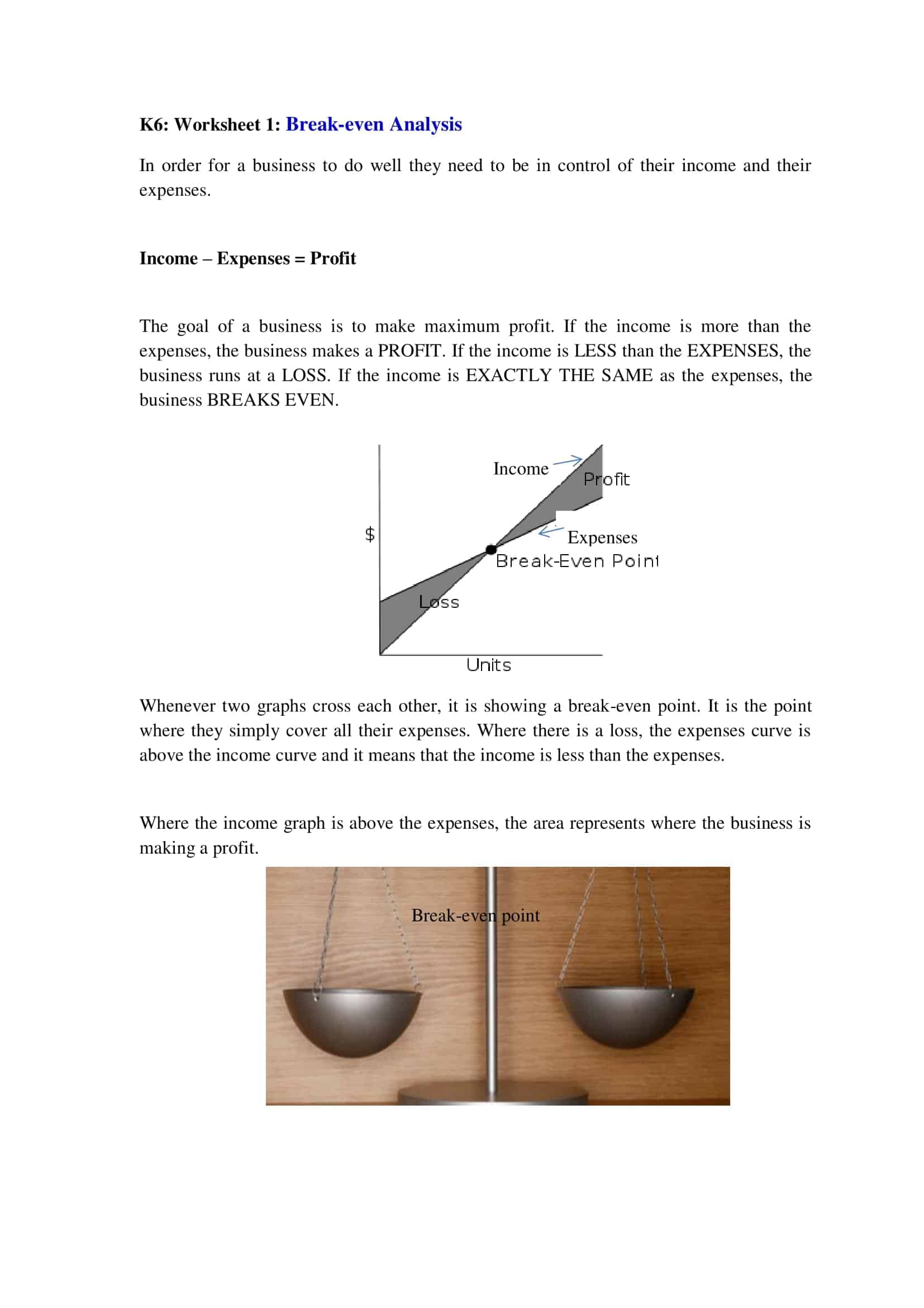 basic break even analysis basic break even analysis