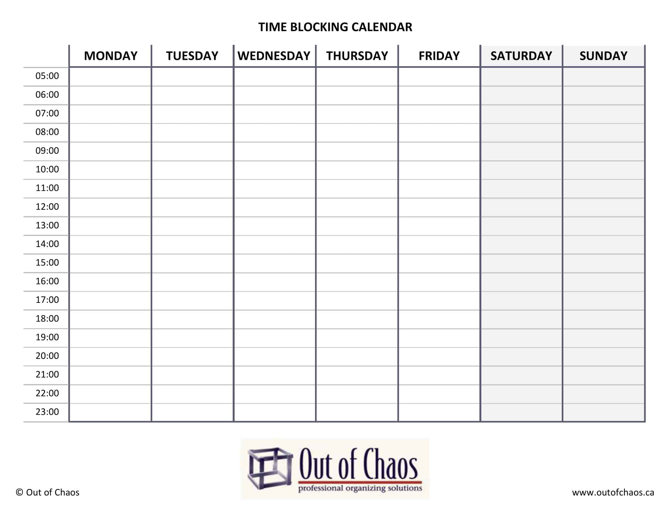 Blocking Chart Template Blocking Chart Template