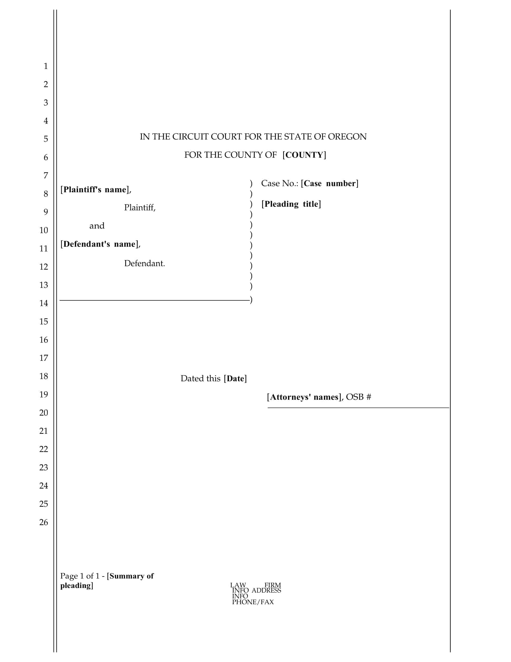 Free Printable Pleading Paper Templates Printable Free
