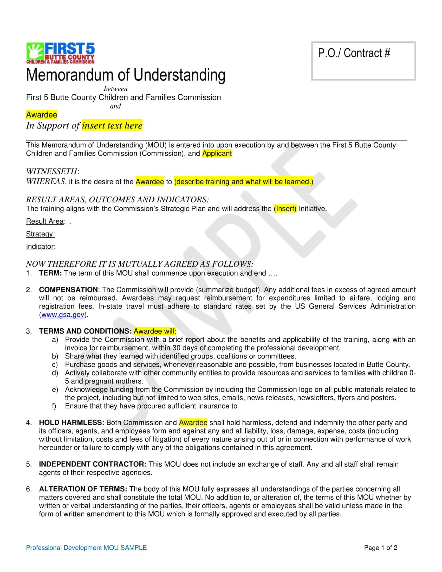 blank memorandum of understanding template blank memorandum of understanding template
