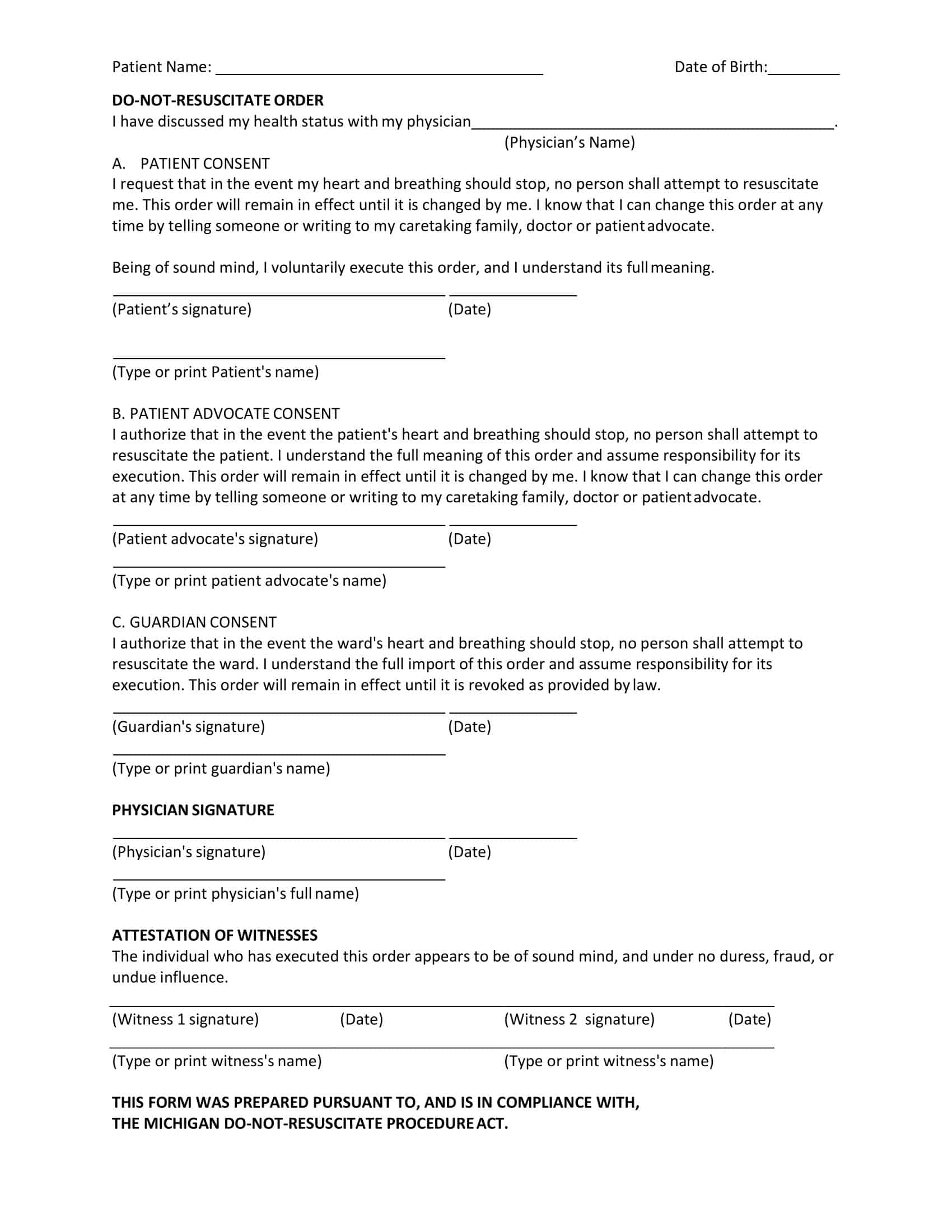 Free Printable DNR Forms Easy Download Info Printables For Everyone Free Printable DNR Forms Easy Download Info Printables For Everyone