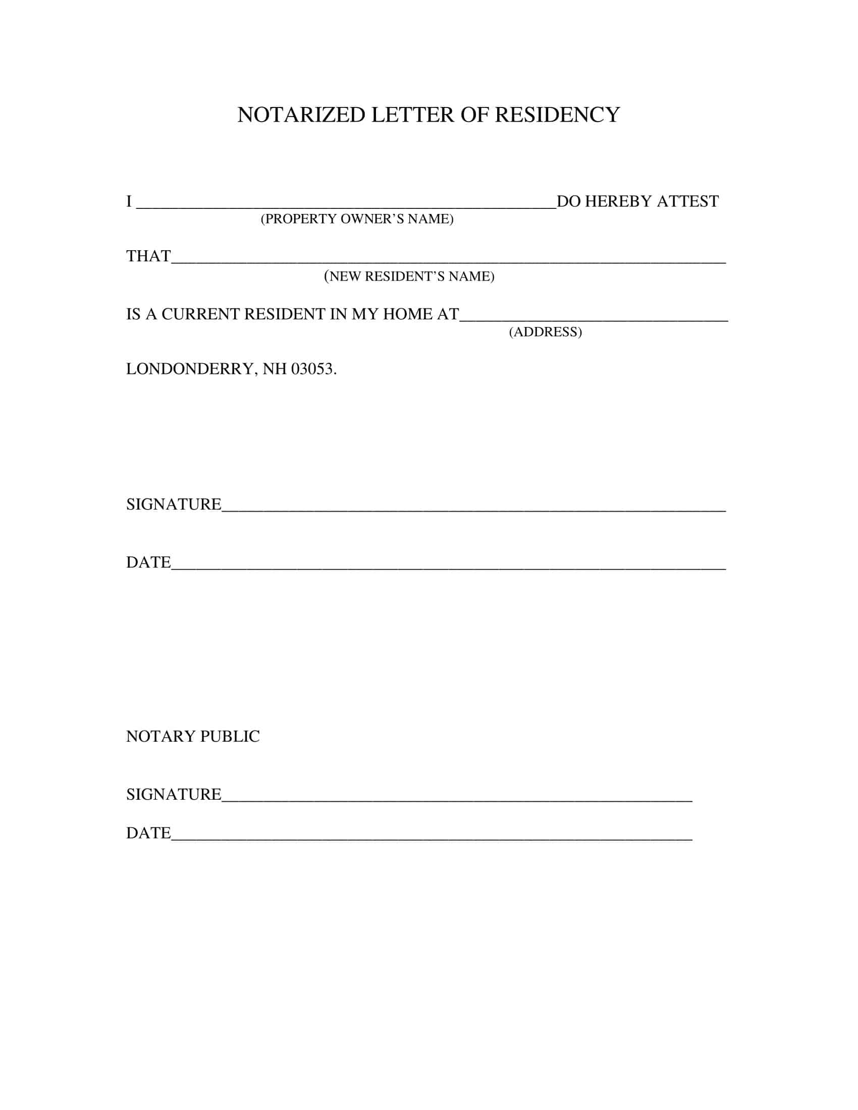 Blank Notarized Letter Blank Notarized Letter