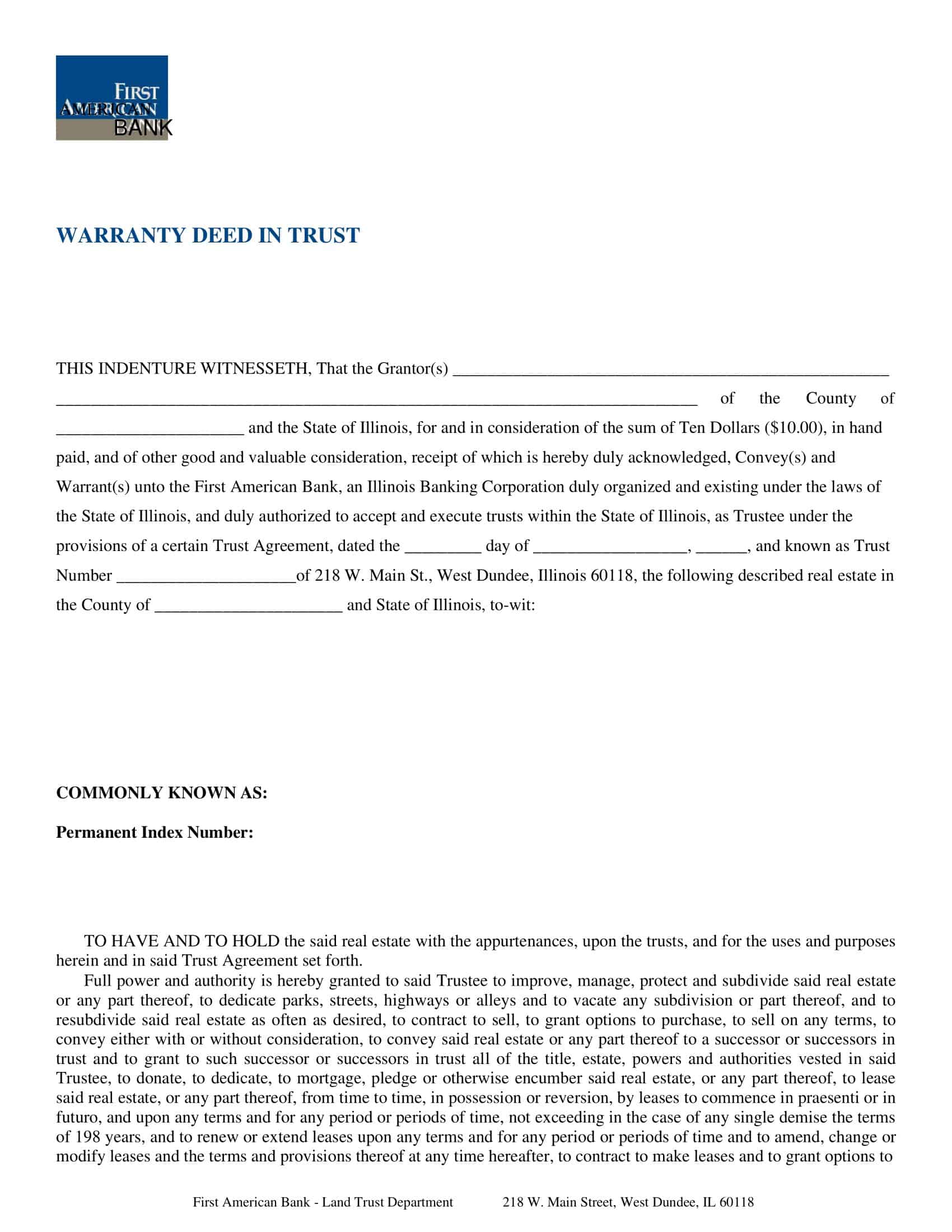 blank warranty deed form blank warranty deed form