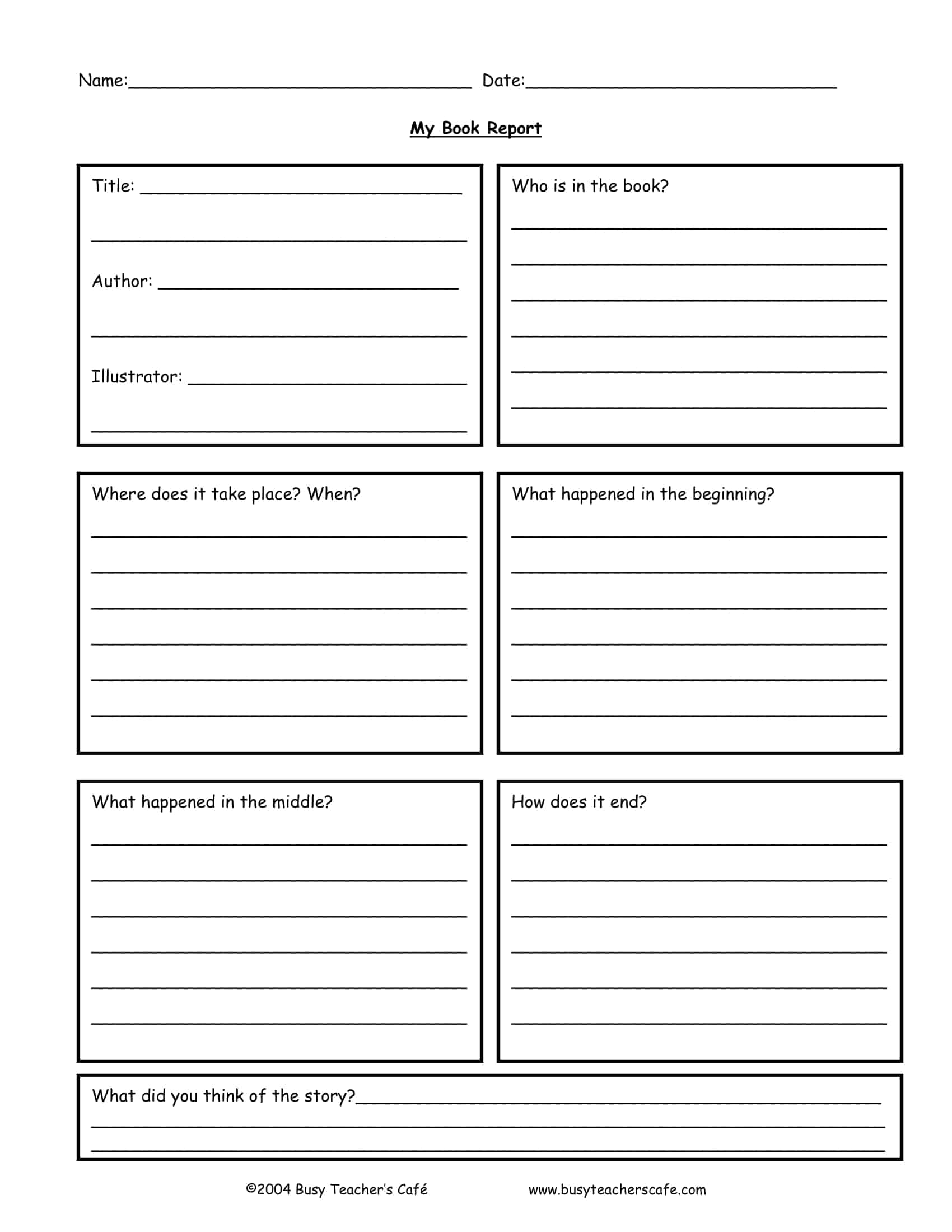book report for 4th graders template book report for 4th graders template