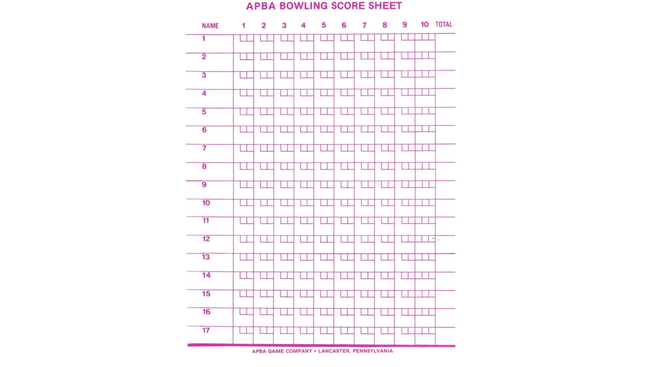 bowling score sheets bowling score sheets