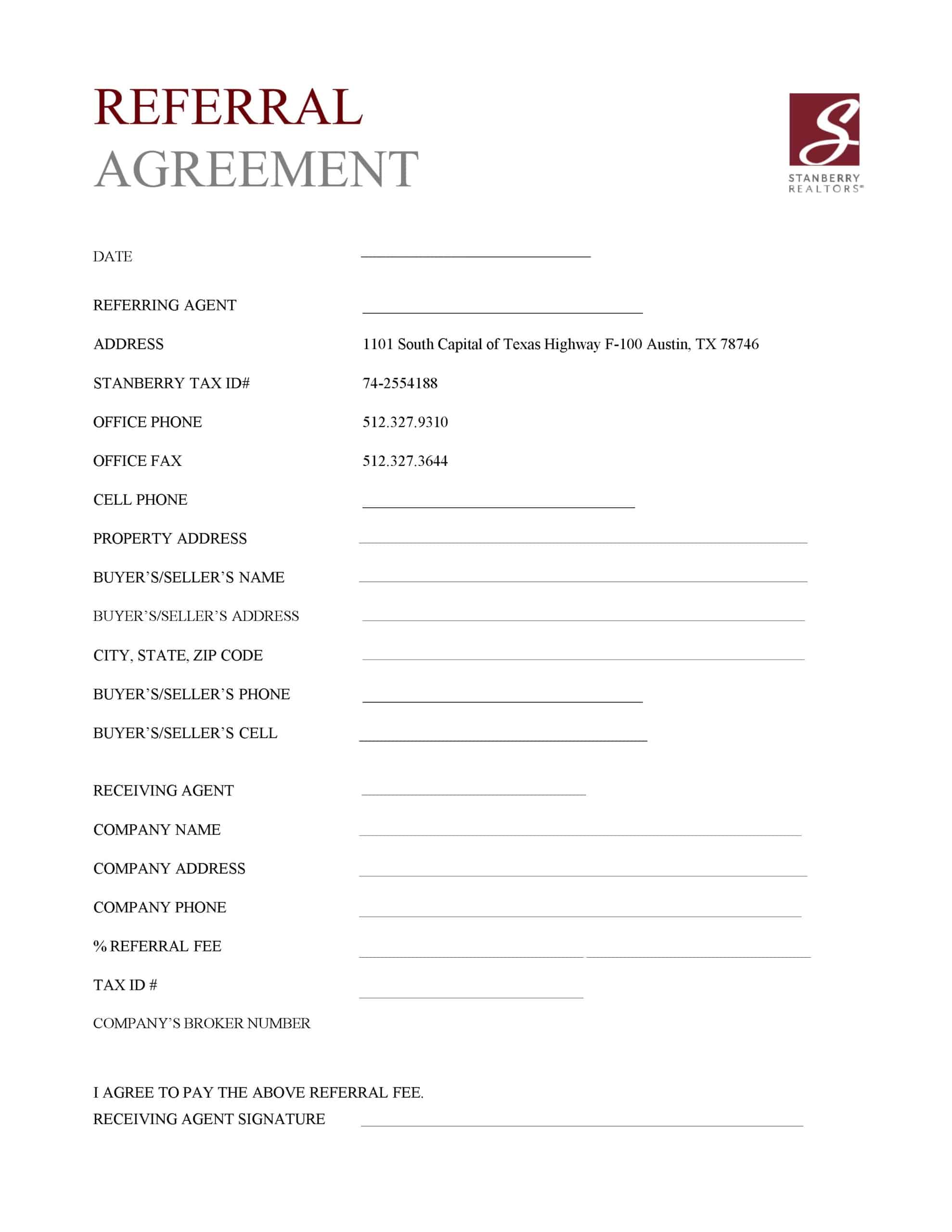 broker referral fee agreement broker referral fee agreement