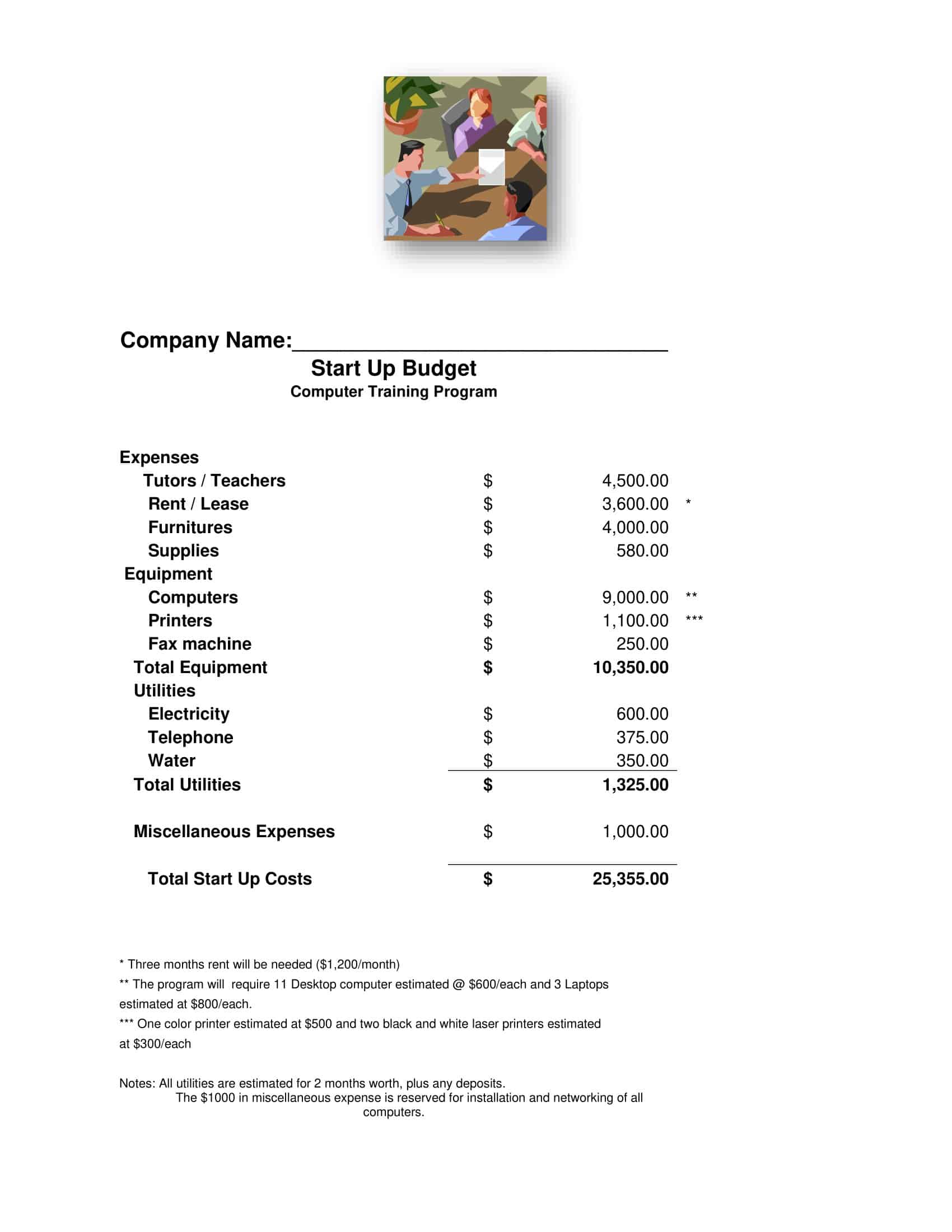 budget template for small business budget template for small business