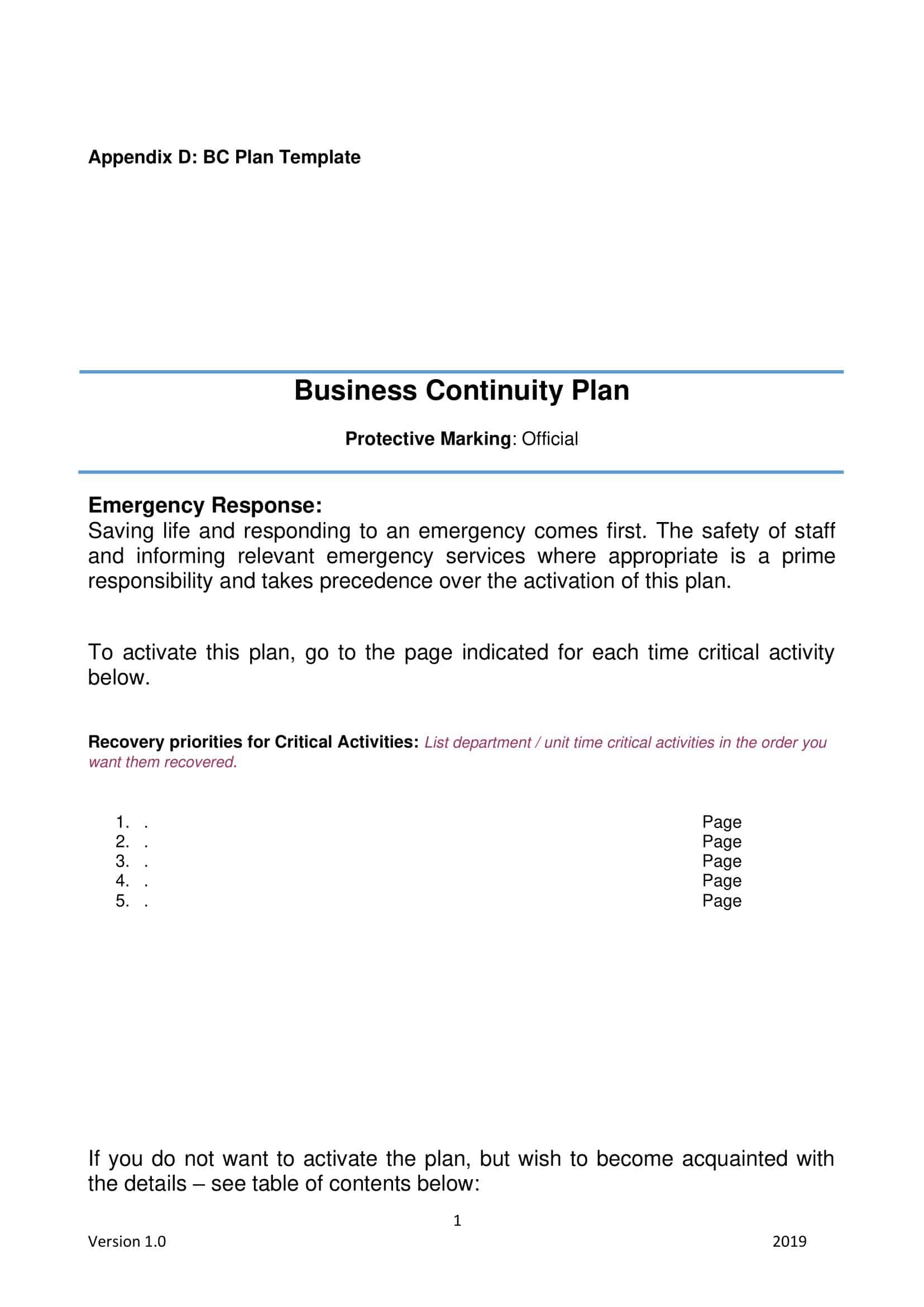 business continuity plan sample pdf business continuity plan sample pdf