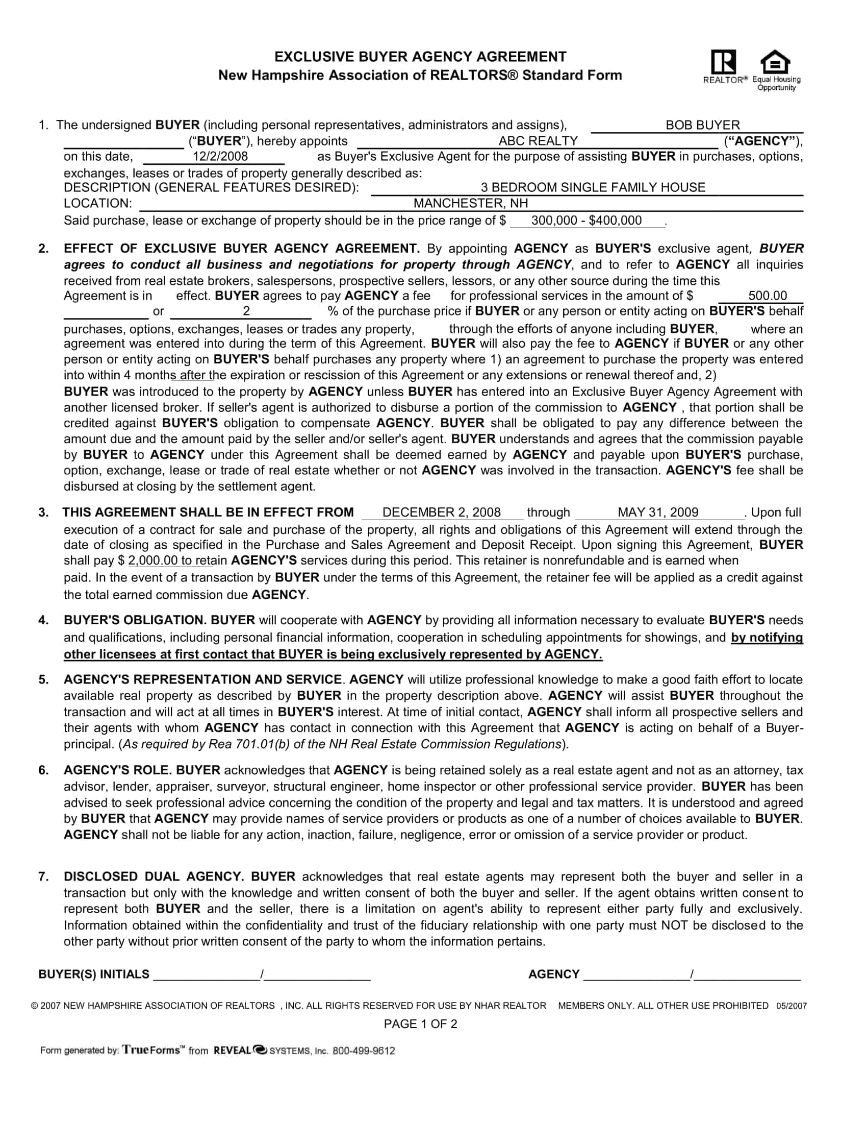 buyer agency agreement wisconsin buyer agency agreement wisconsin