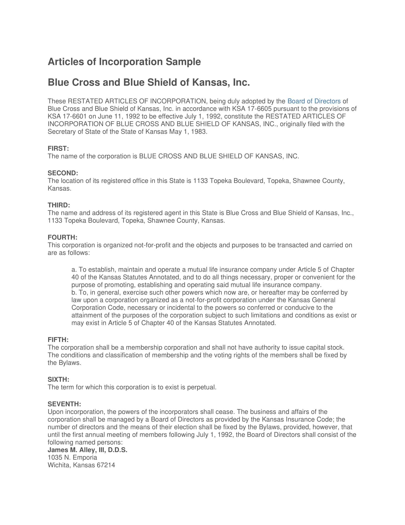 california articles of incorporation california articles of incorporation