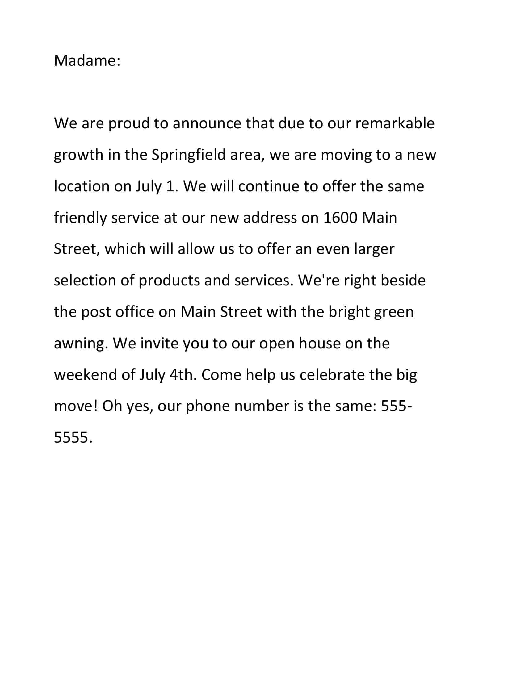 change of address letter to post office change of address letter to post office