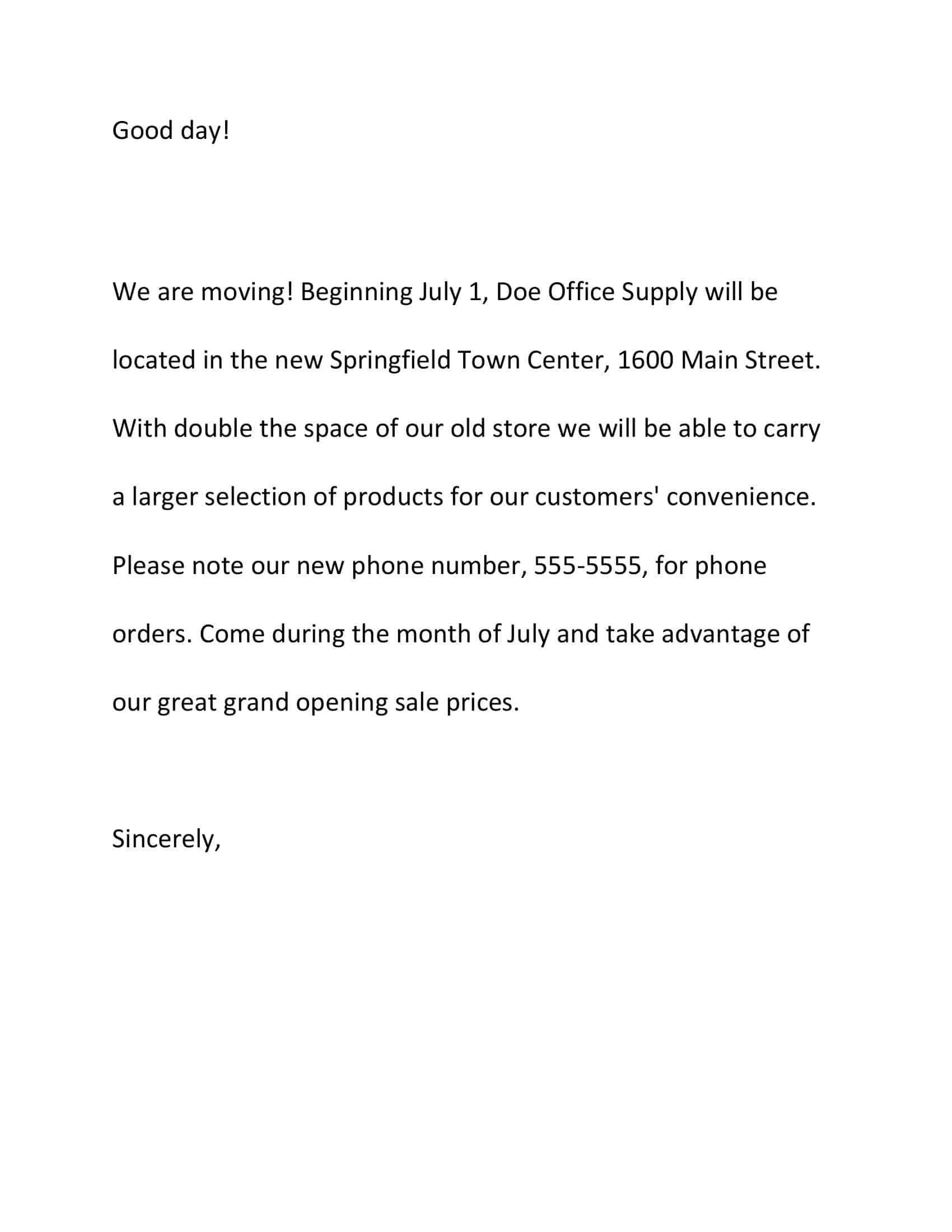change of address letter to tenants change of address letter to tenants