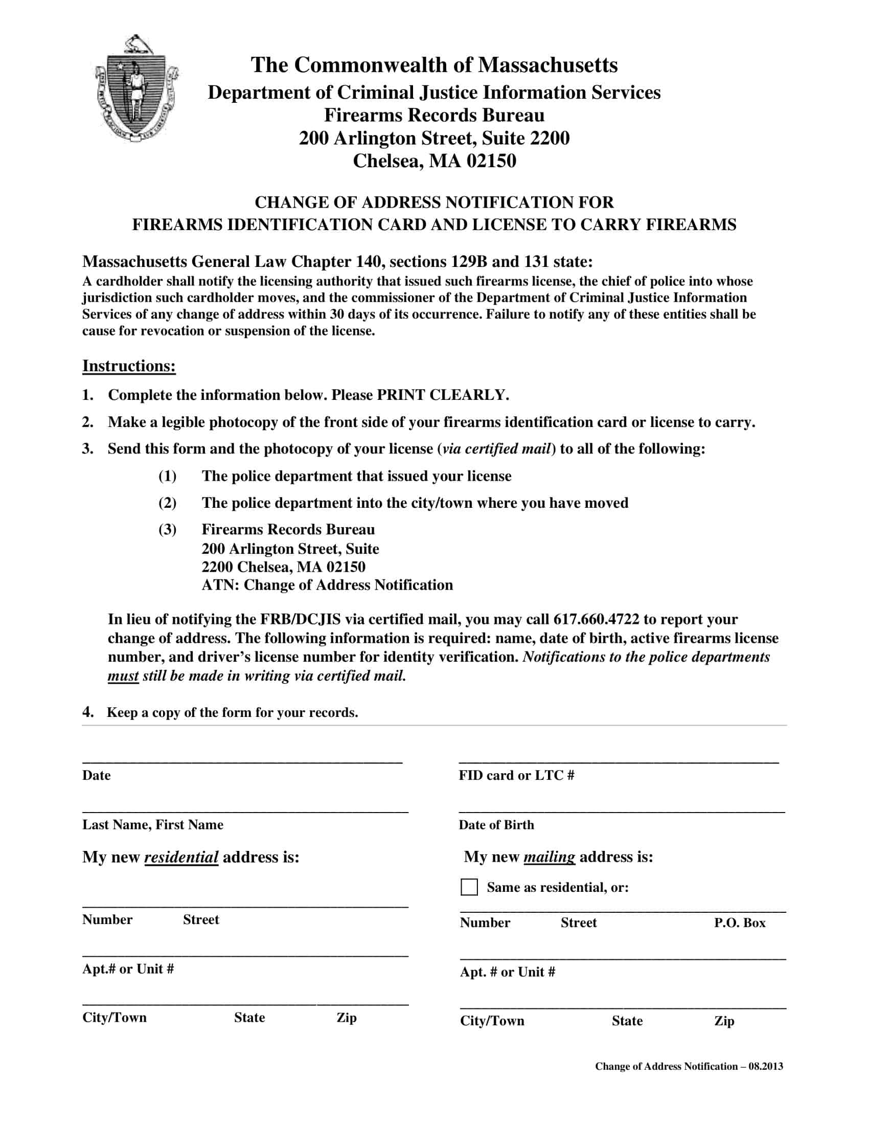 change of address request letter format change of address request letter format