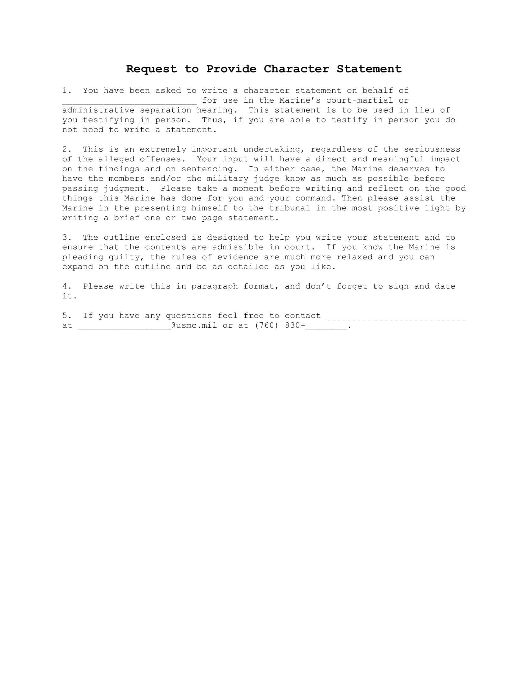 character witness letter for employee character witness letter for employee