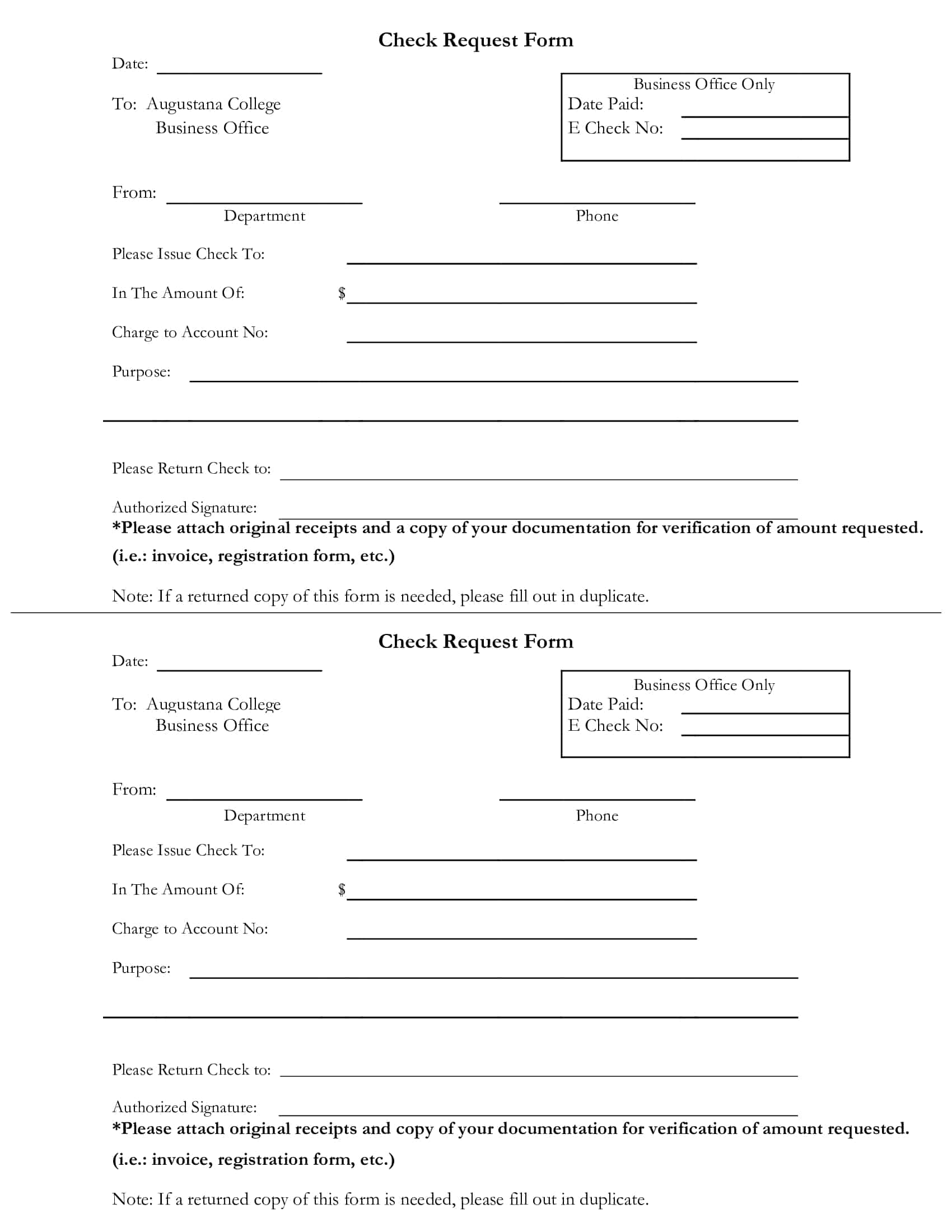 Free Printable Check Request Form Templates [PDF, Word, Excel]
