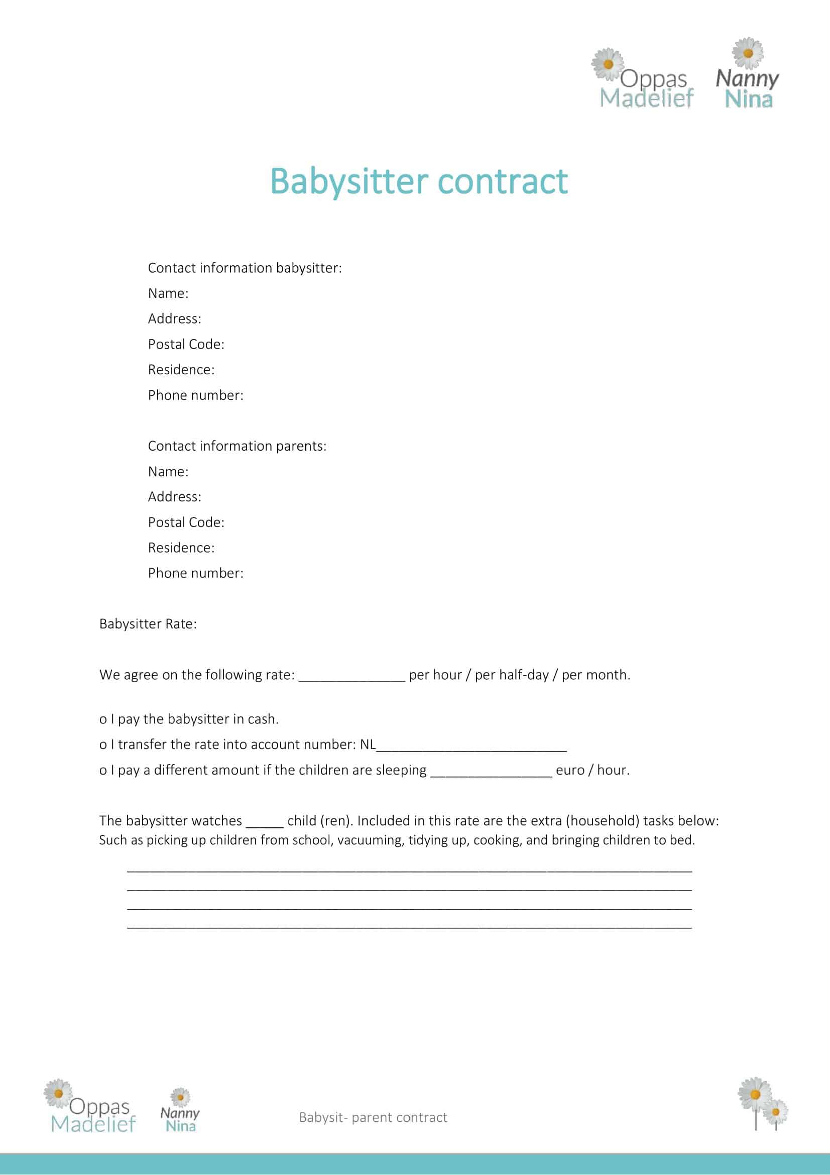 Free Printable Daycare Contract Templates PDF Sample Free Printable Daycare Contract Templates PDF Sample