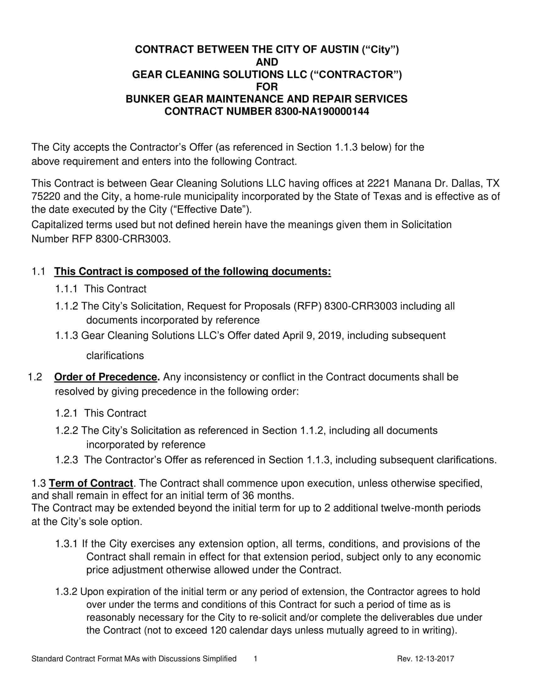 Free Printable Cleaning Contract Templates [Word, PDF]