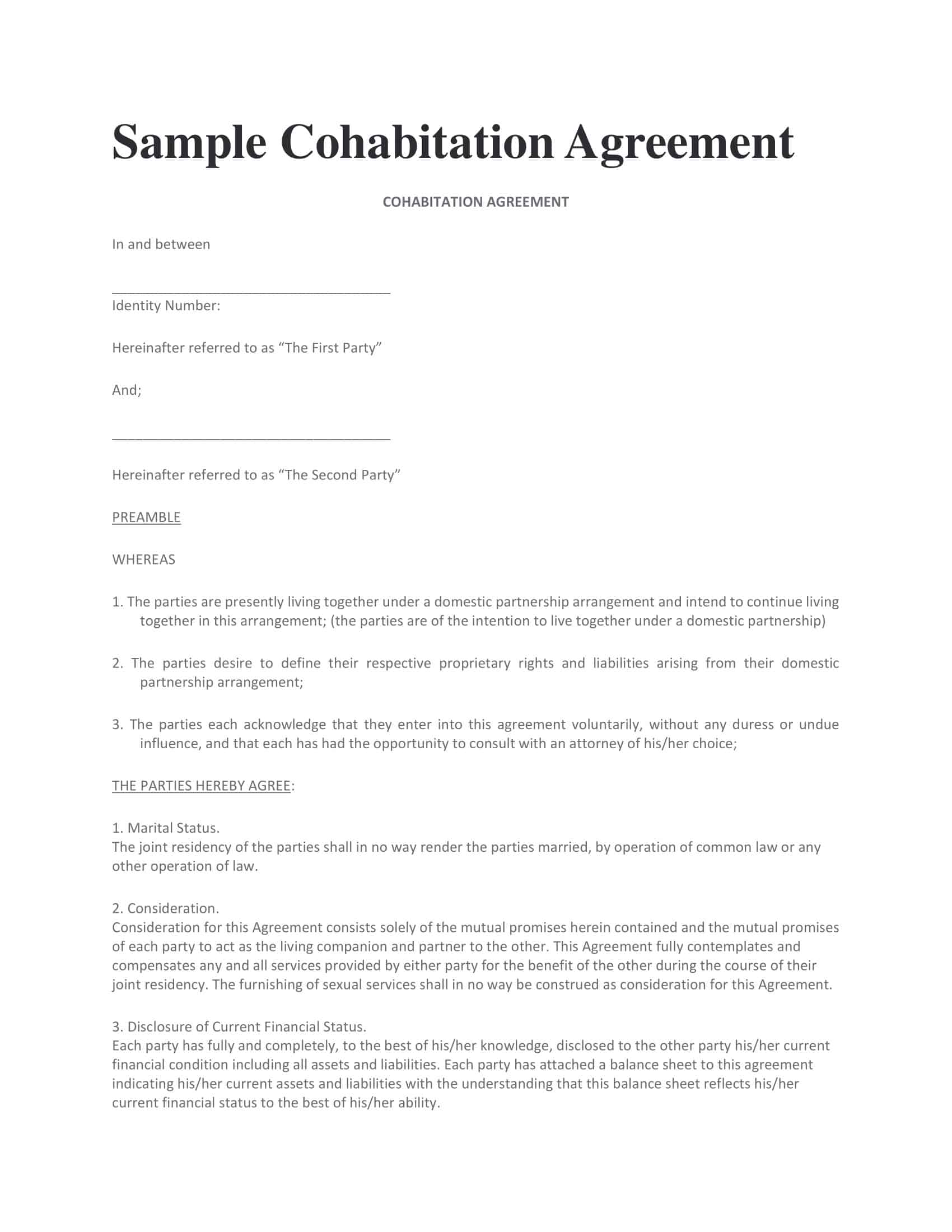 cohabitation agreement ohio cohabitation agreement ohio