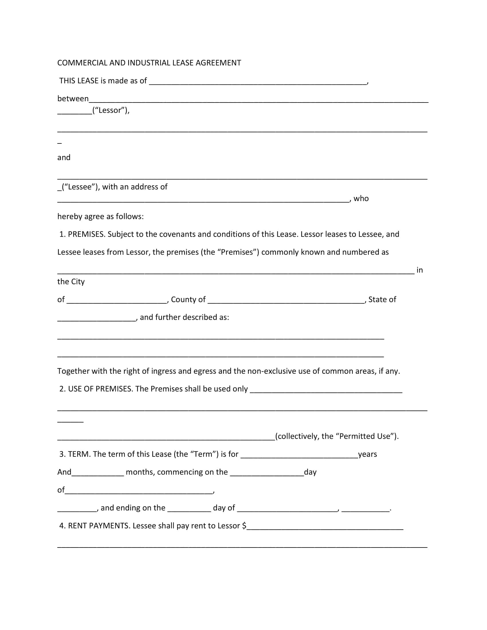 commercial lease agreement word document commercial lease agreement word document