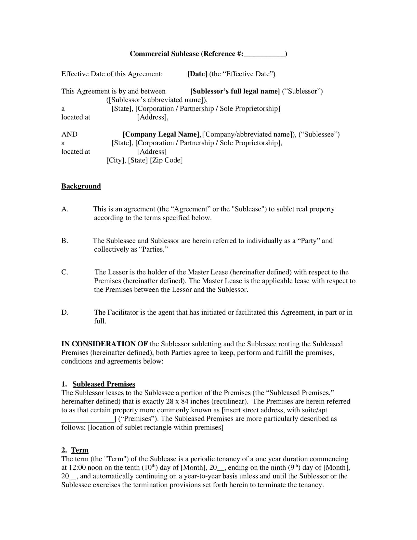 commercial office sublease agreement commercial office sublease agreement