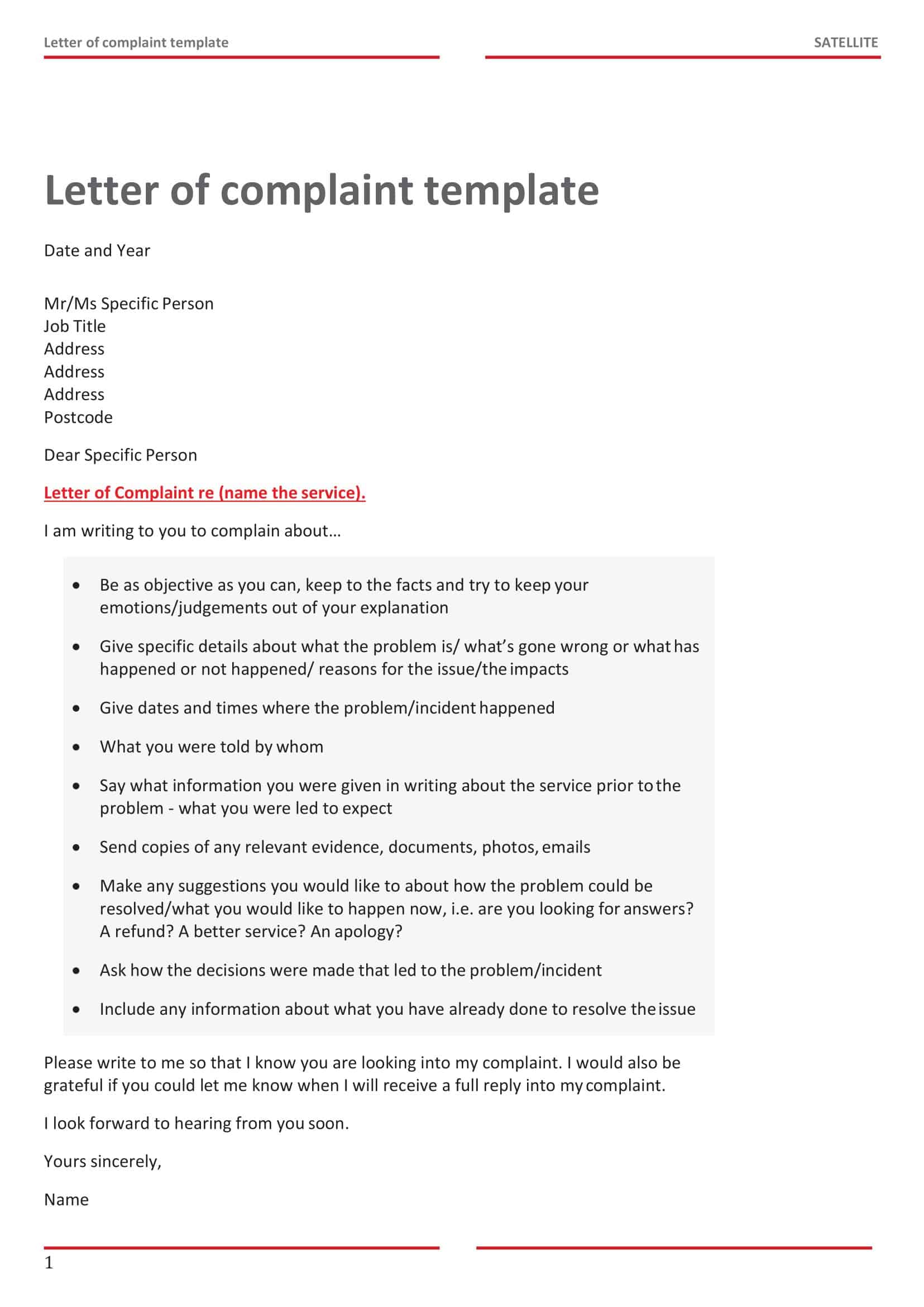 complaint letter samples complaint letter samples