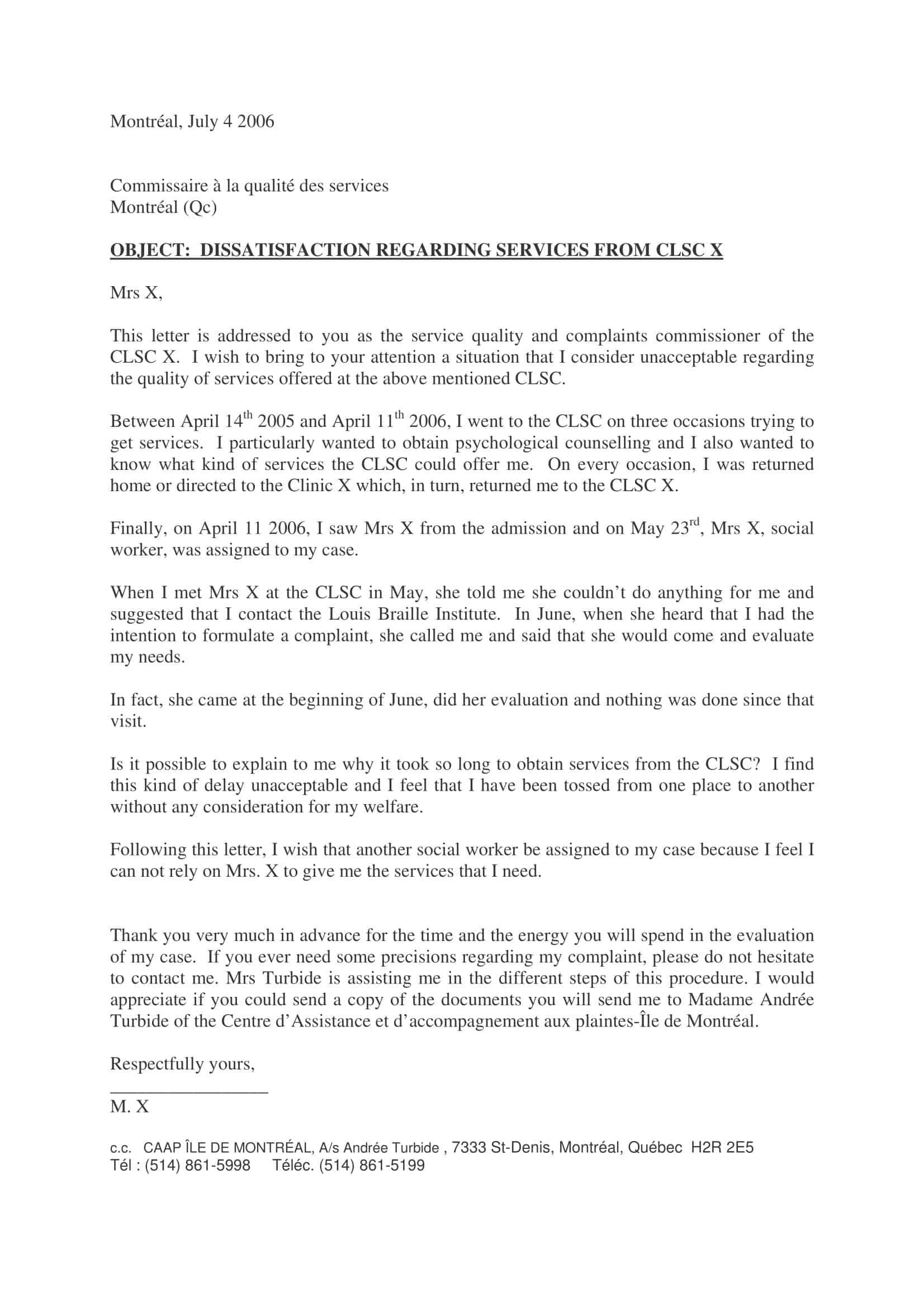 complaint letter template complaint letter template