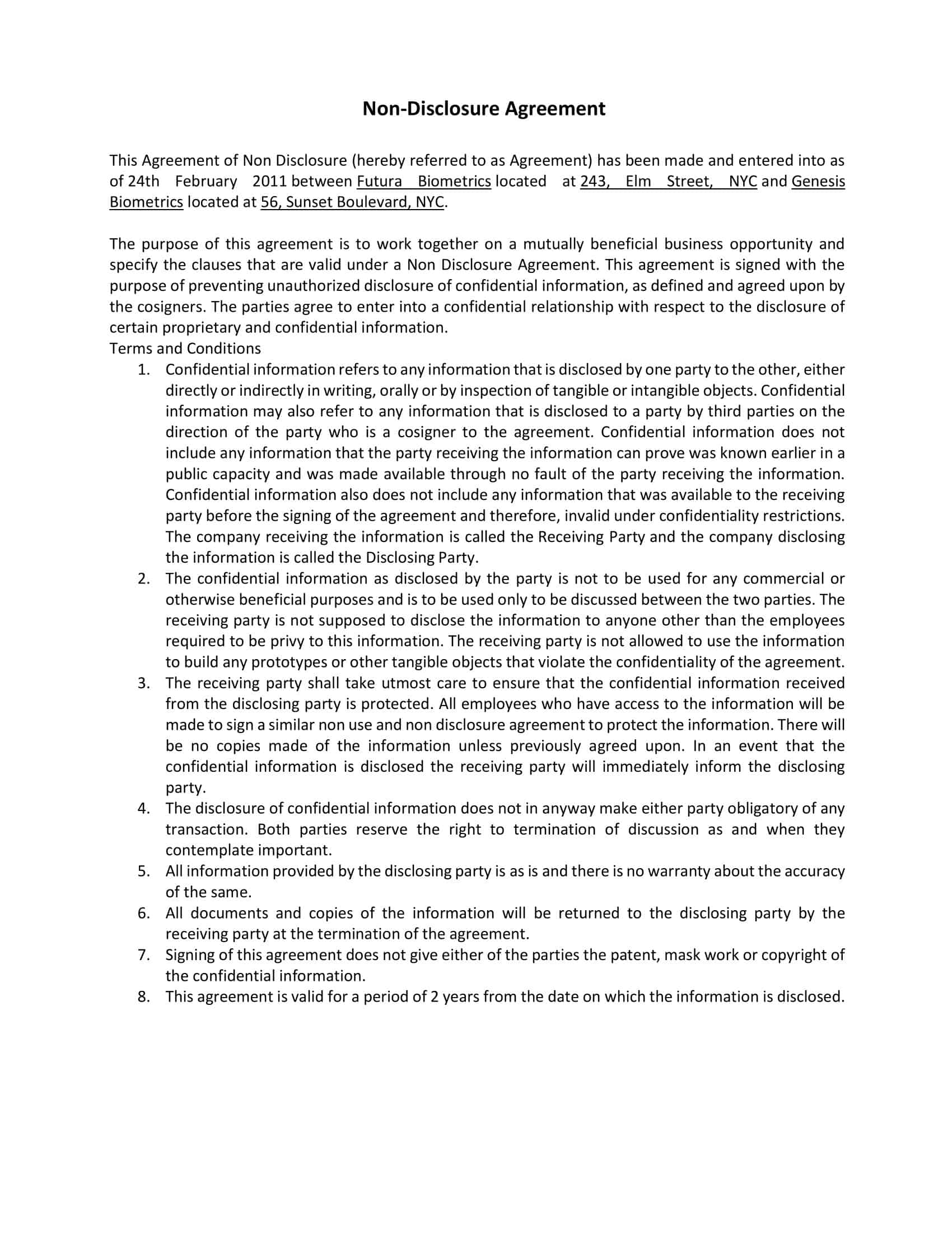 confidentiality and non disclosure agreement confidentiality and non disclosure agreement