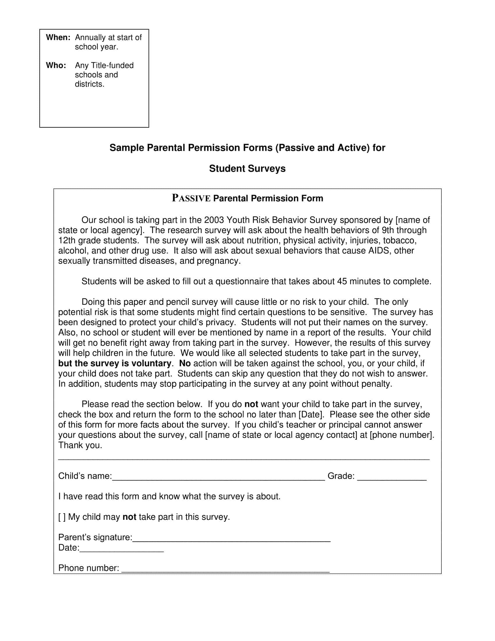 Free Printable Parental Consent Form Templates [Travel, Passport] Word