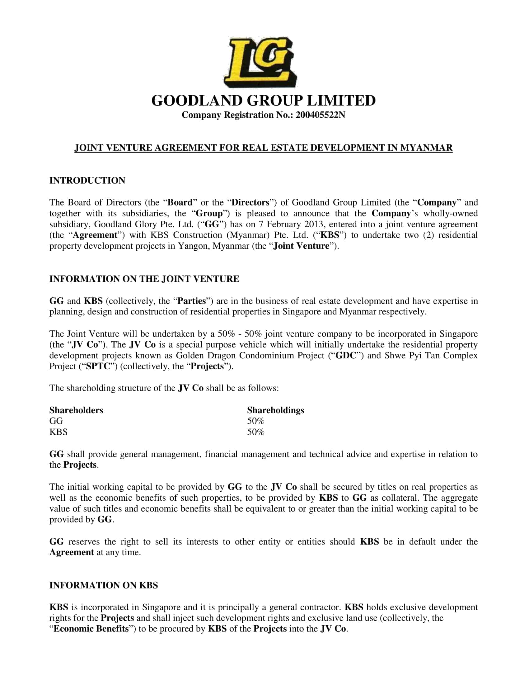 construction joint venture agreement sample construction joint venture agreement sample