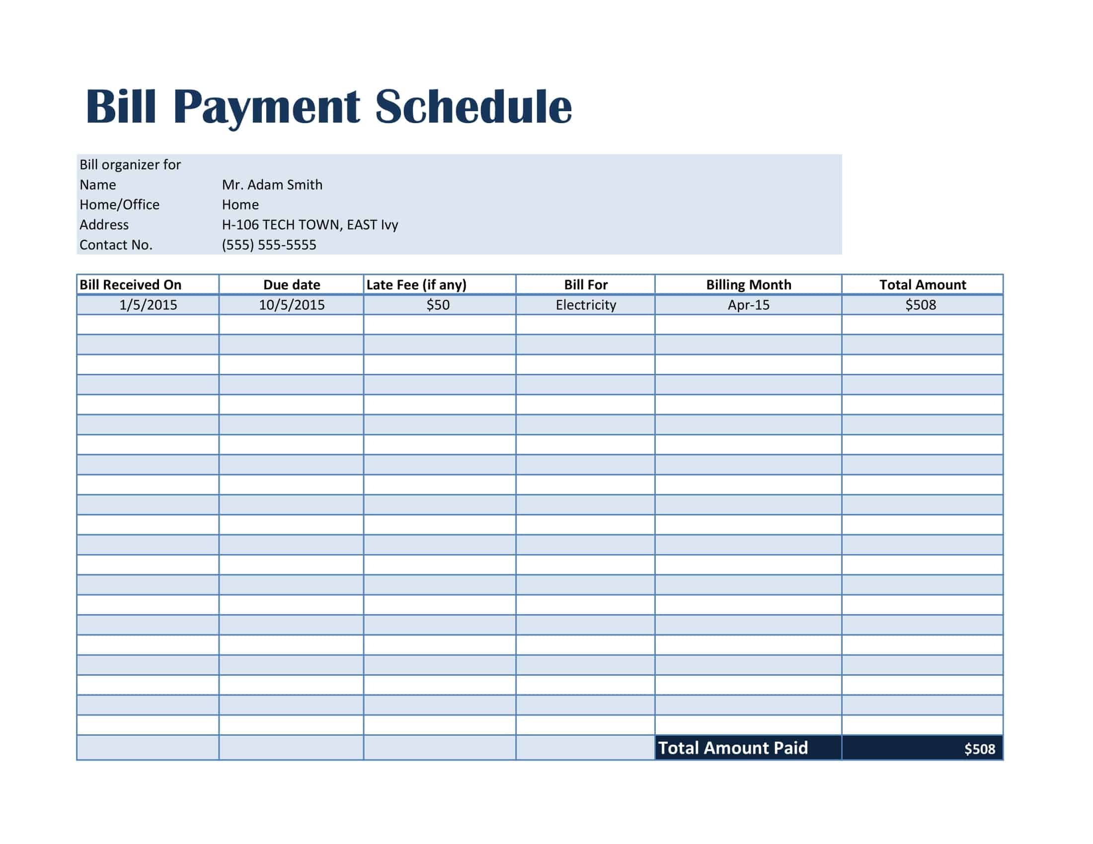 Monthly Payment Plan Template Monthly Payment Plan Template