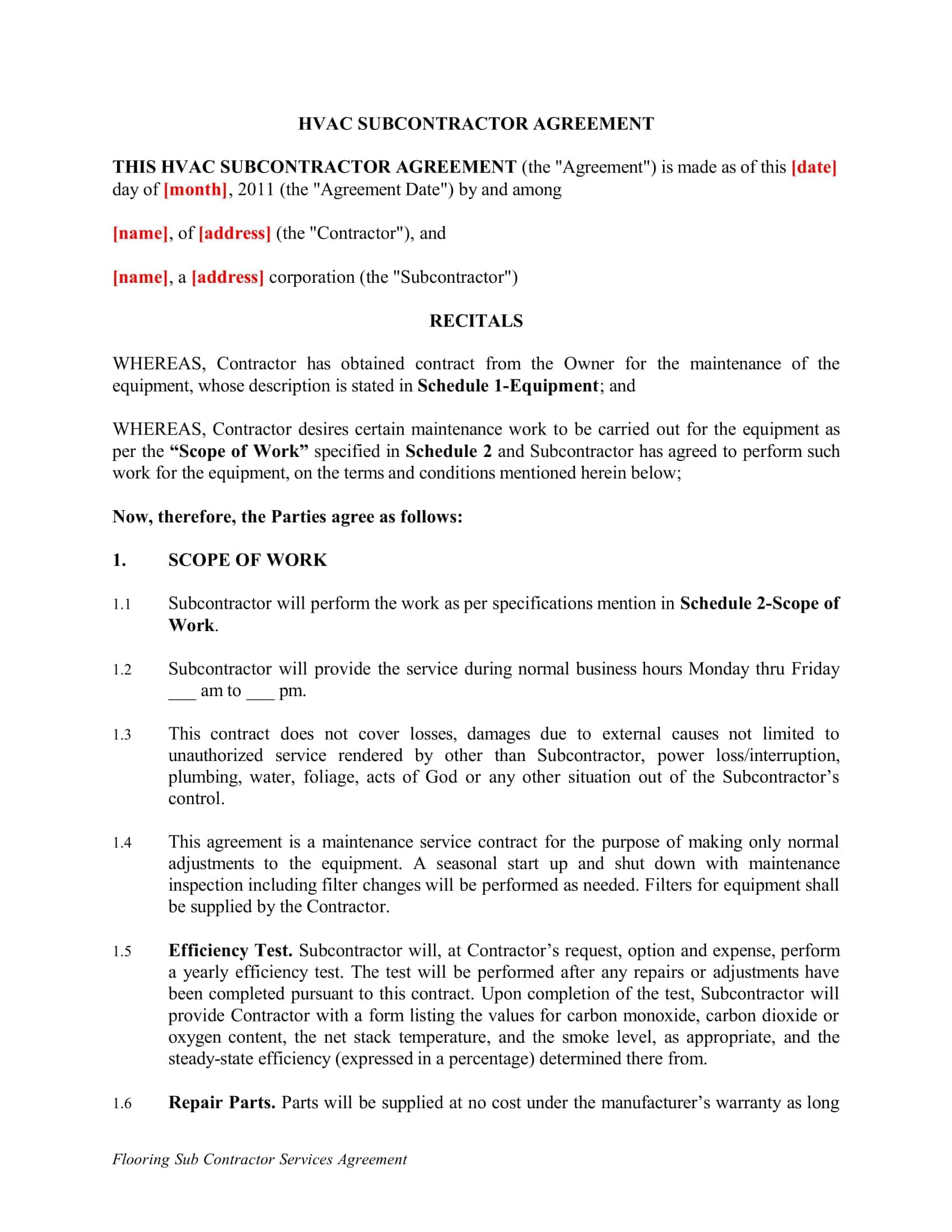 construction subcontractor agreement pdf construction subcontractor agreement pdf