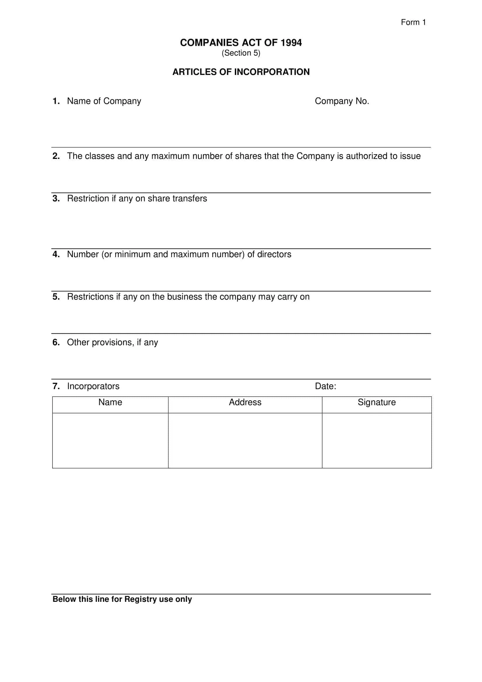 copy of articles of incorporation copy of articles of incorporation