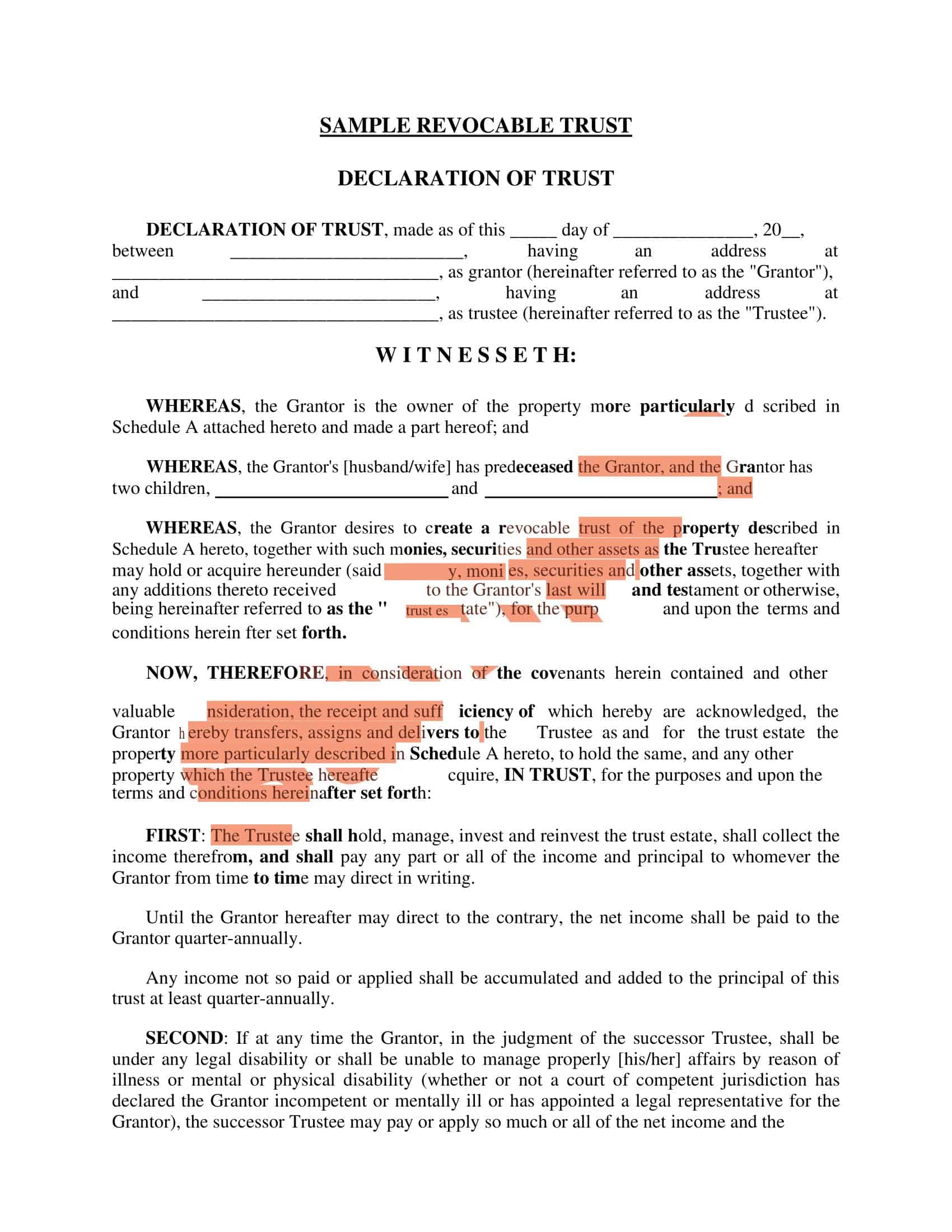 copy of trust agreement copy of trust agreement