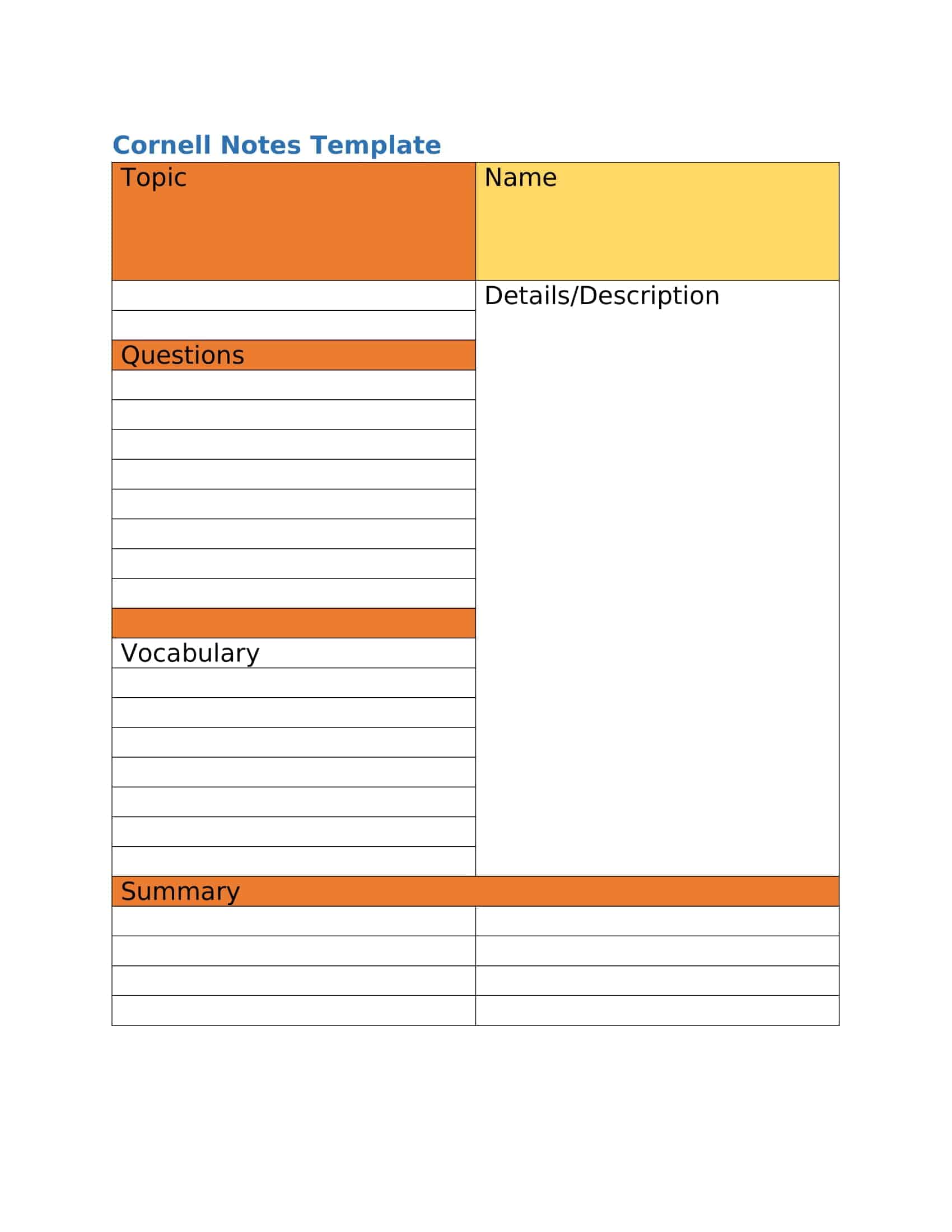 cornel notes cornel notes